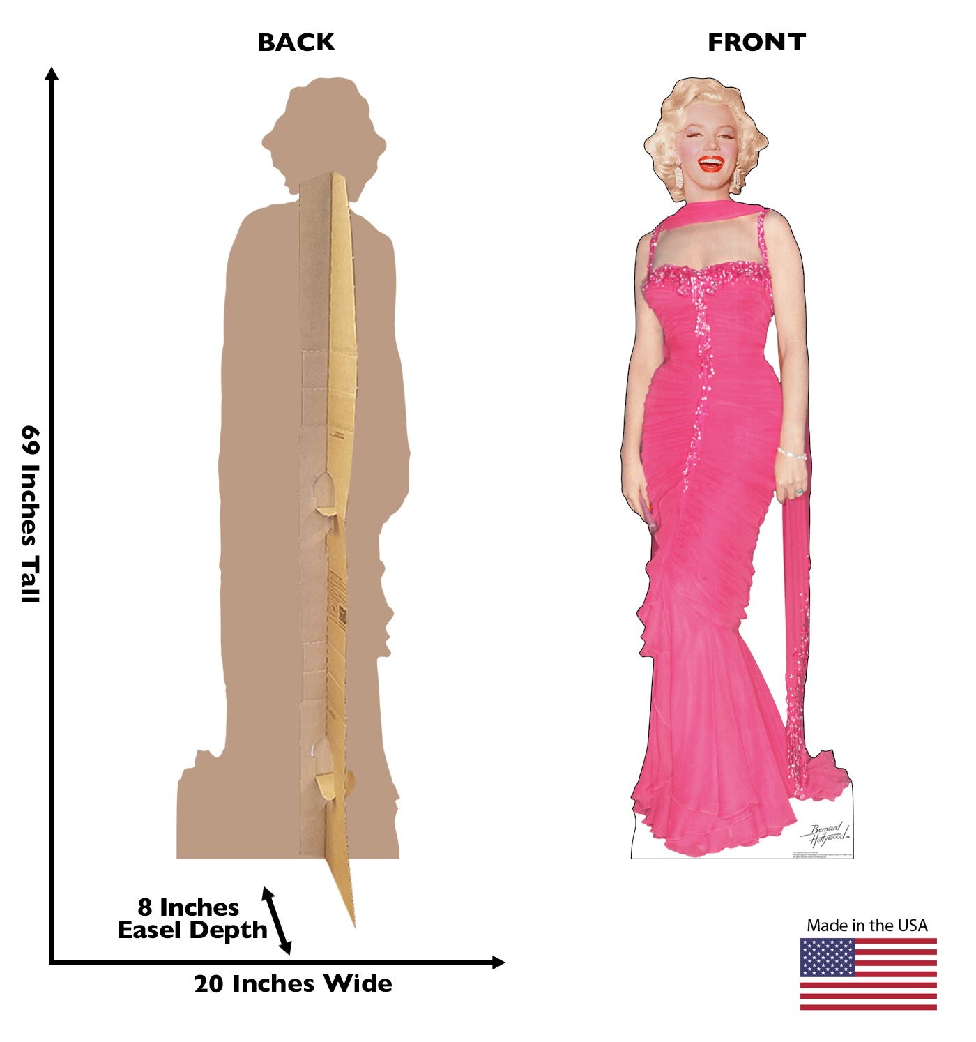 Life-size Marilyn Monroe Pink Dress Cardboard Cutout - All Cutouts