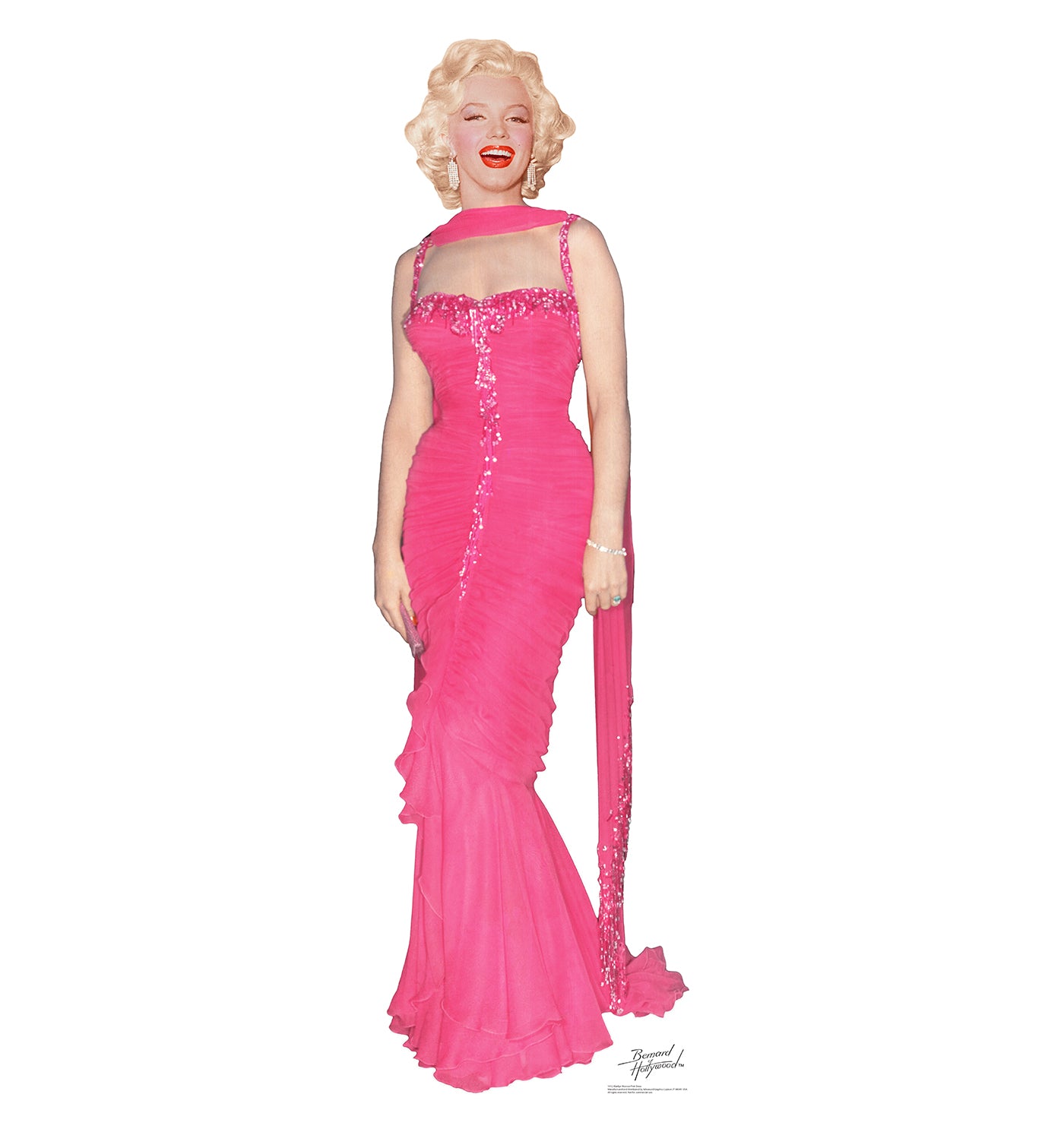 Life-size Marilyn Monroe Pink Dress Cardboard Cutout - All Cutouts