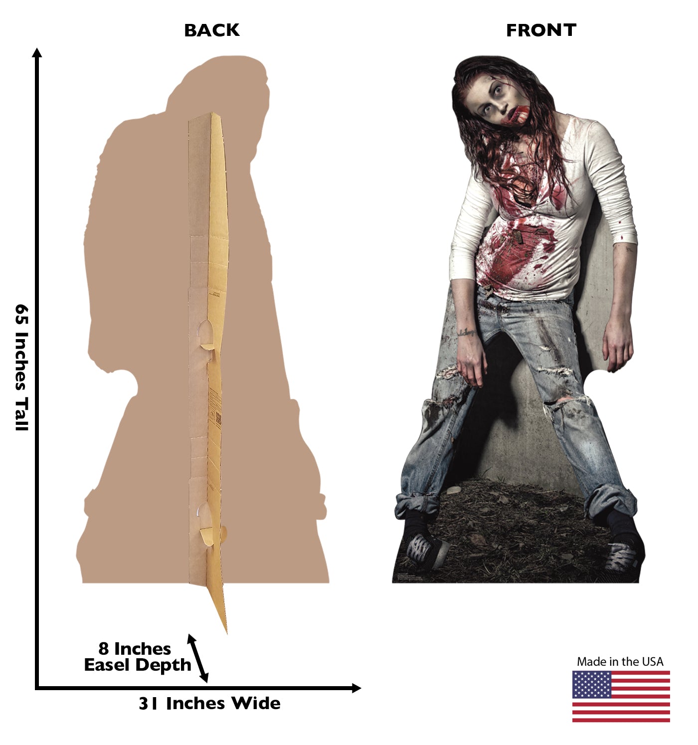 Life-size Zombie Girl Cardboard Standup | Cardboard Cutout - All Cutouts