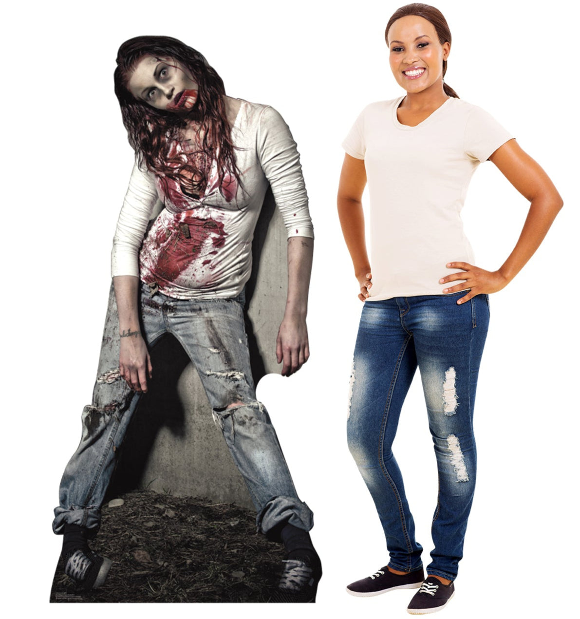 Life-size Zombie Girl Cardboard Standup | Cardboard Cutout - All Cutouts