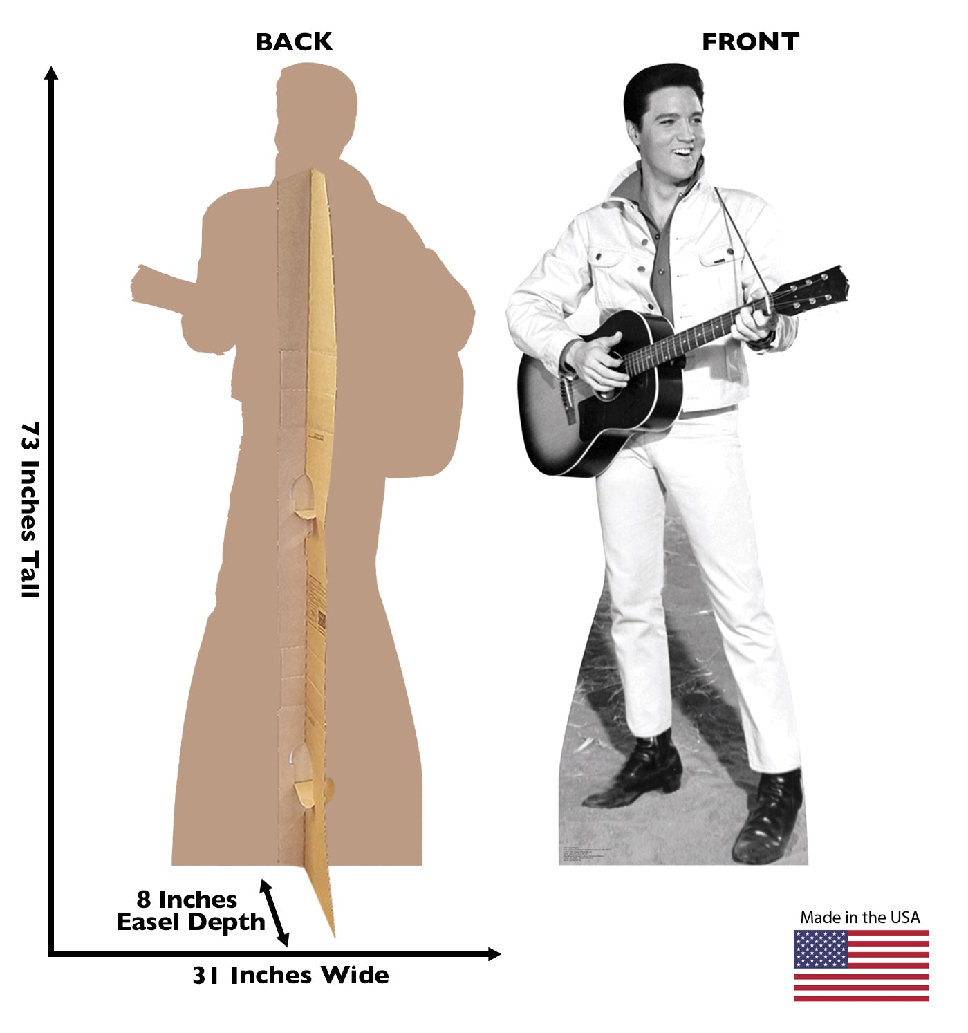 Life-size Elvis B&W White Jacket Cardboard Cutout - All Cutouts