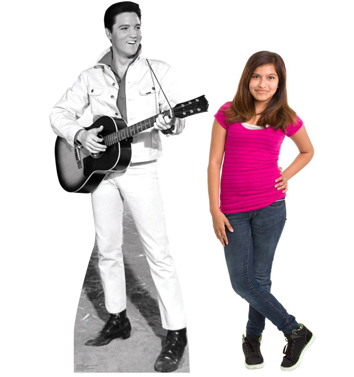 Life-size Elvis B&W White Jacket Cardboard Cutout - All Cutouts