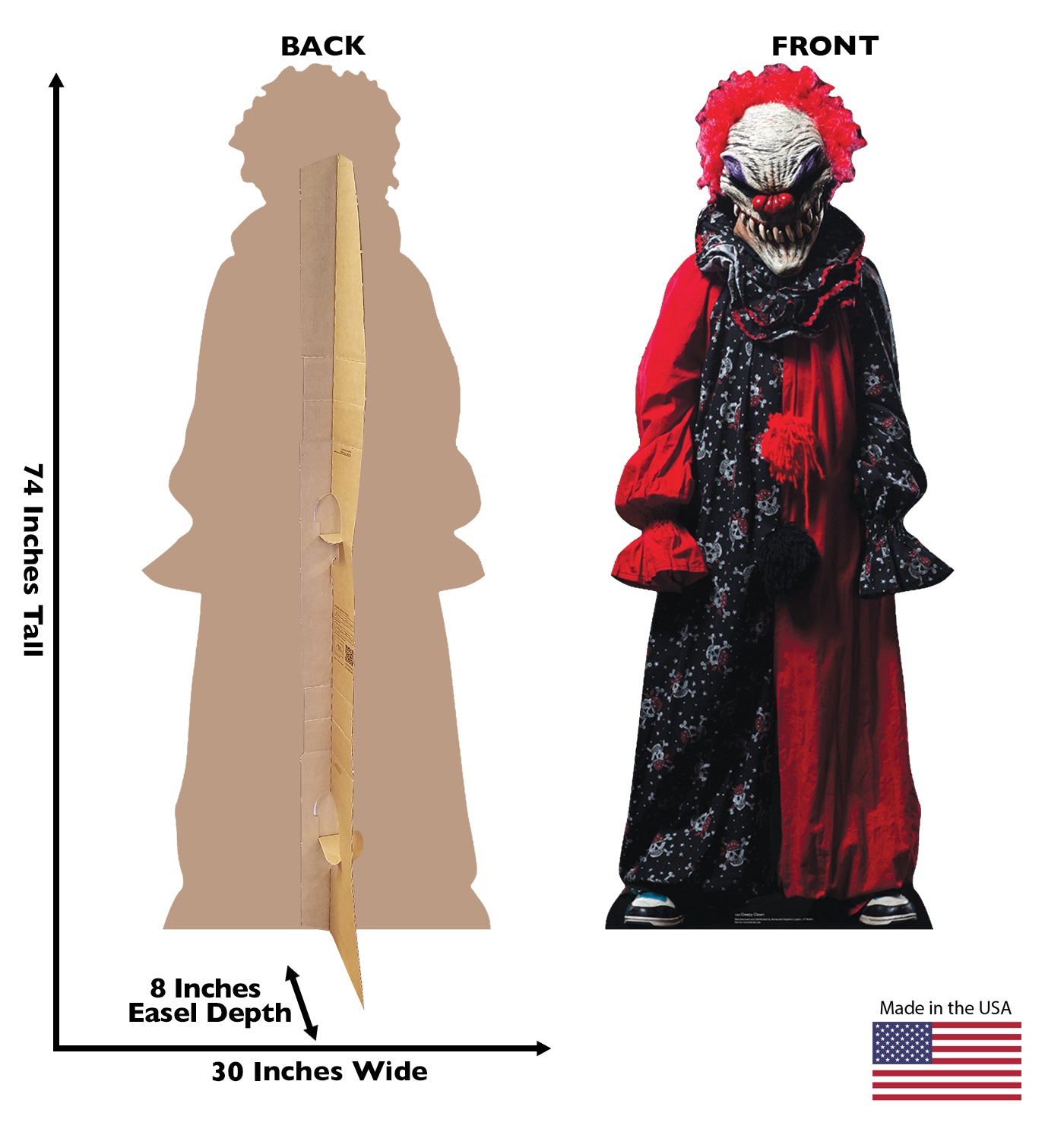 Life-size Creepy Clown Cardboard Cutout Standee - All Cutouts