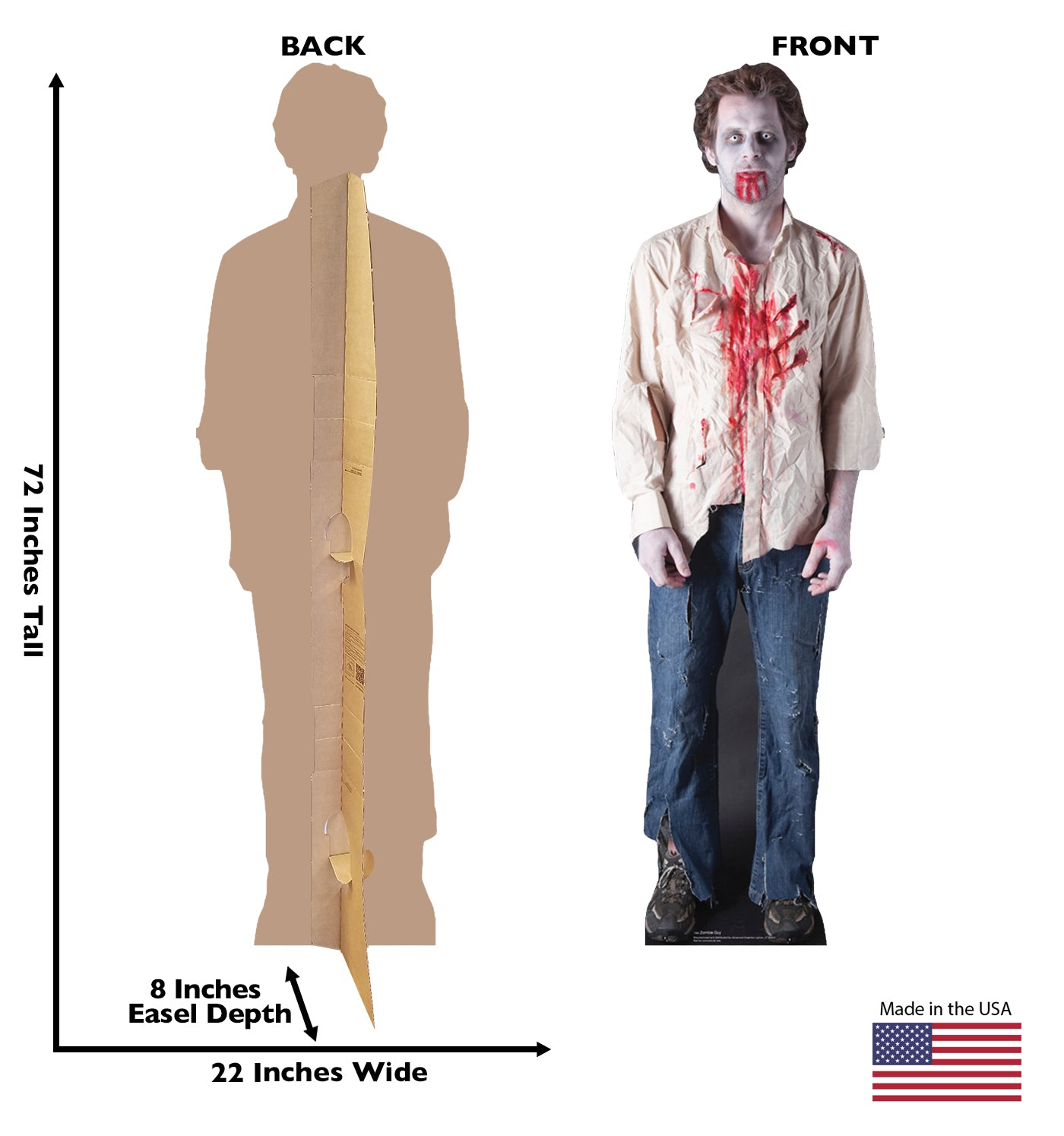 Life-size Zombie Guy Cardboard Standup Cutout - All Cutouts