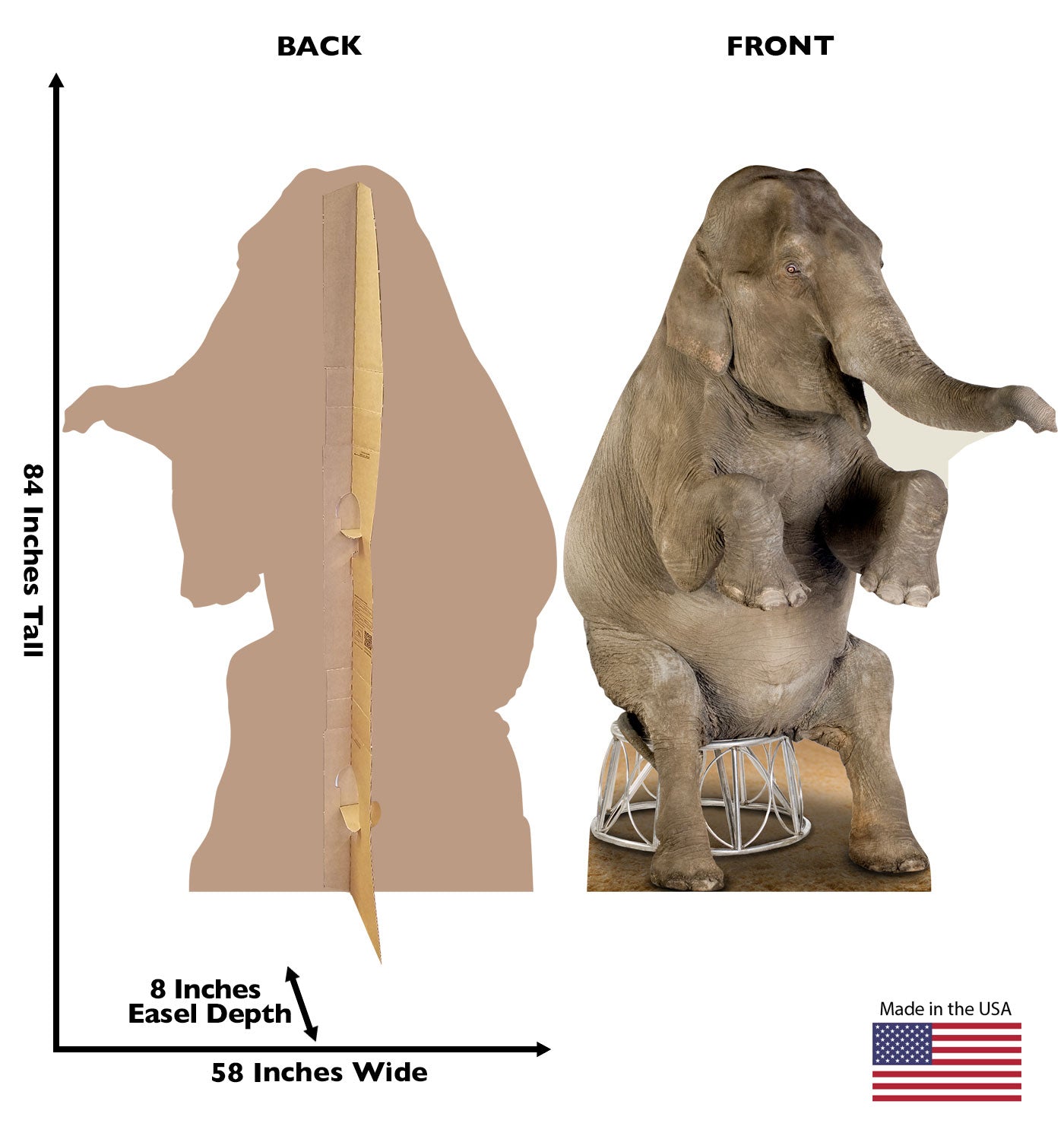Life-size Asian Elephant Cardboard Standup - All Cutouts