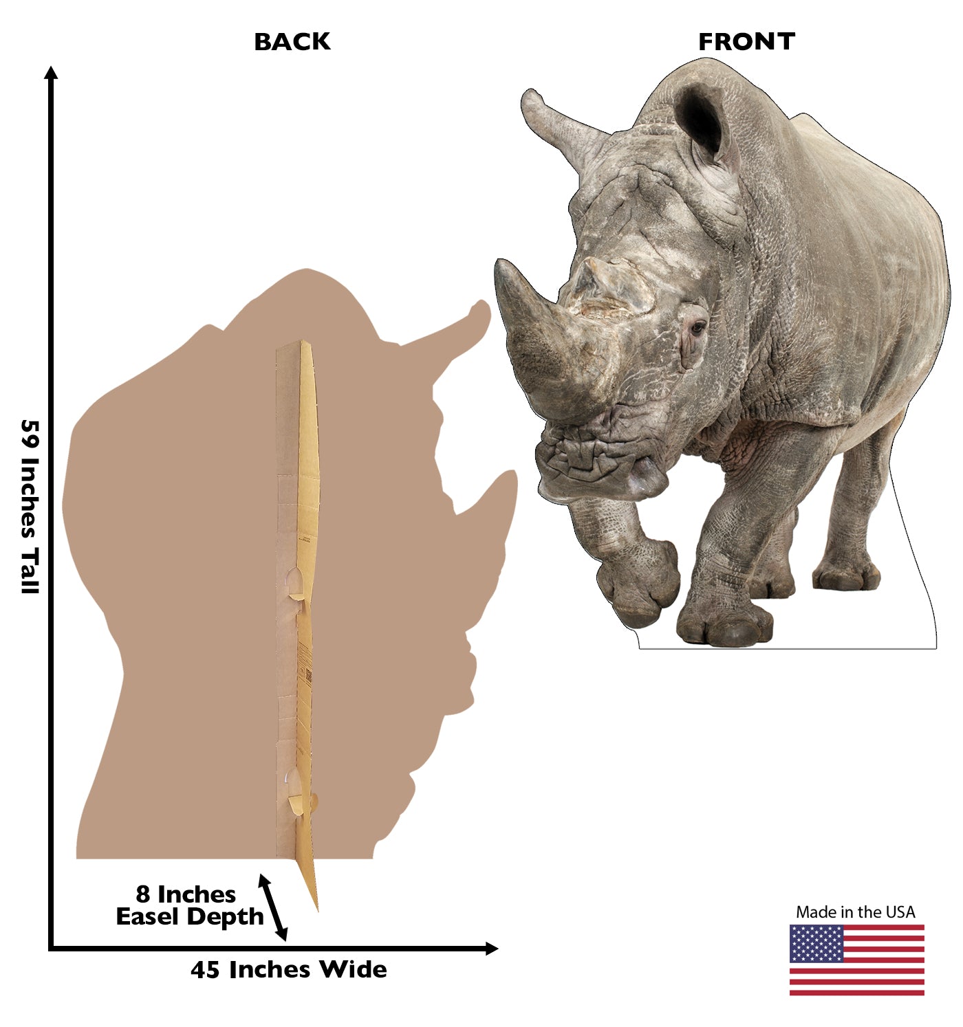 Life-size White Rhinoceros Cardboard Cutout - All Cutouts