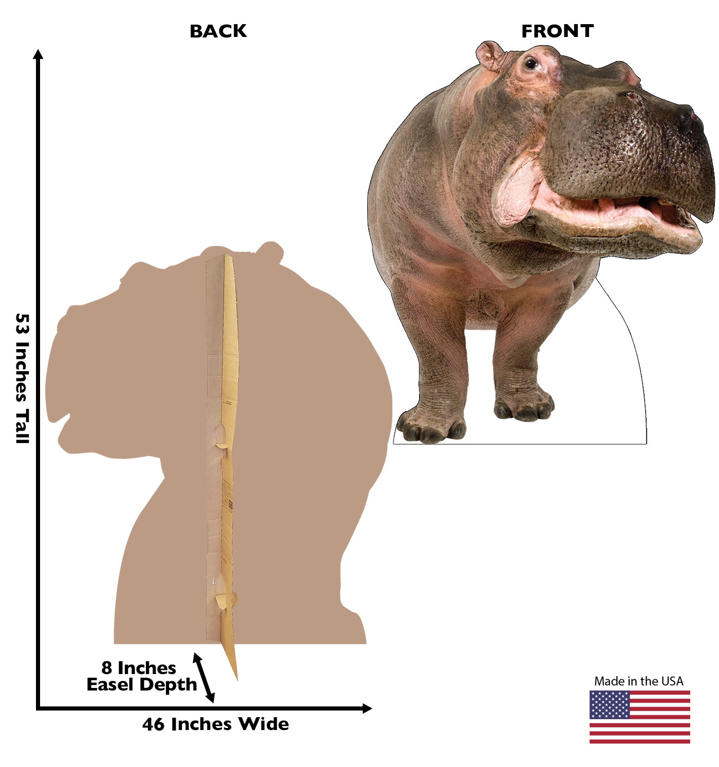 Life-size Hippopotamus Cardboard Cutout Standee - All Cutouts