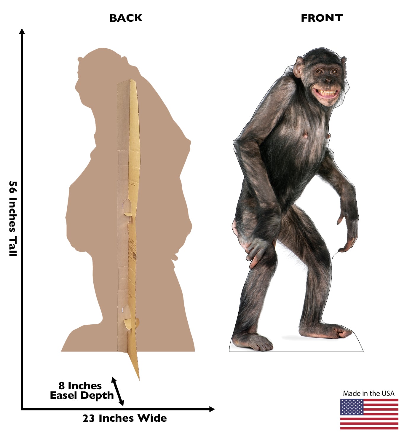 Life-size Chimpanzee Cardboard Standup - All Cutouts