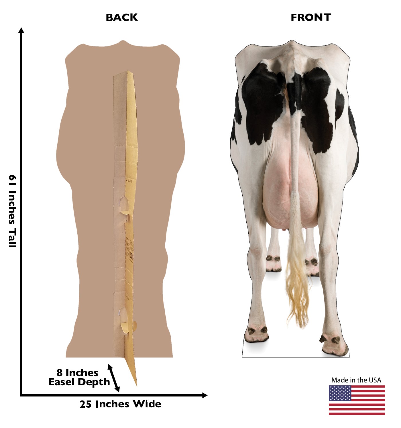 Life-size Cow's Rear Cardboard Cutout Standee - All Cutouts