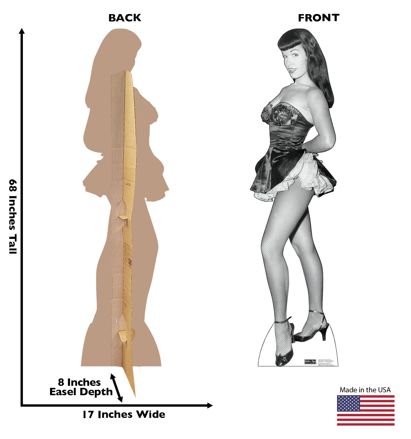Life-size Bettie Page Fish Net Nylons Cardboard Cutout - All Cutouts