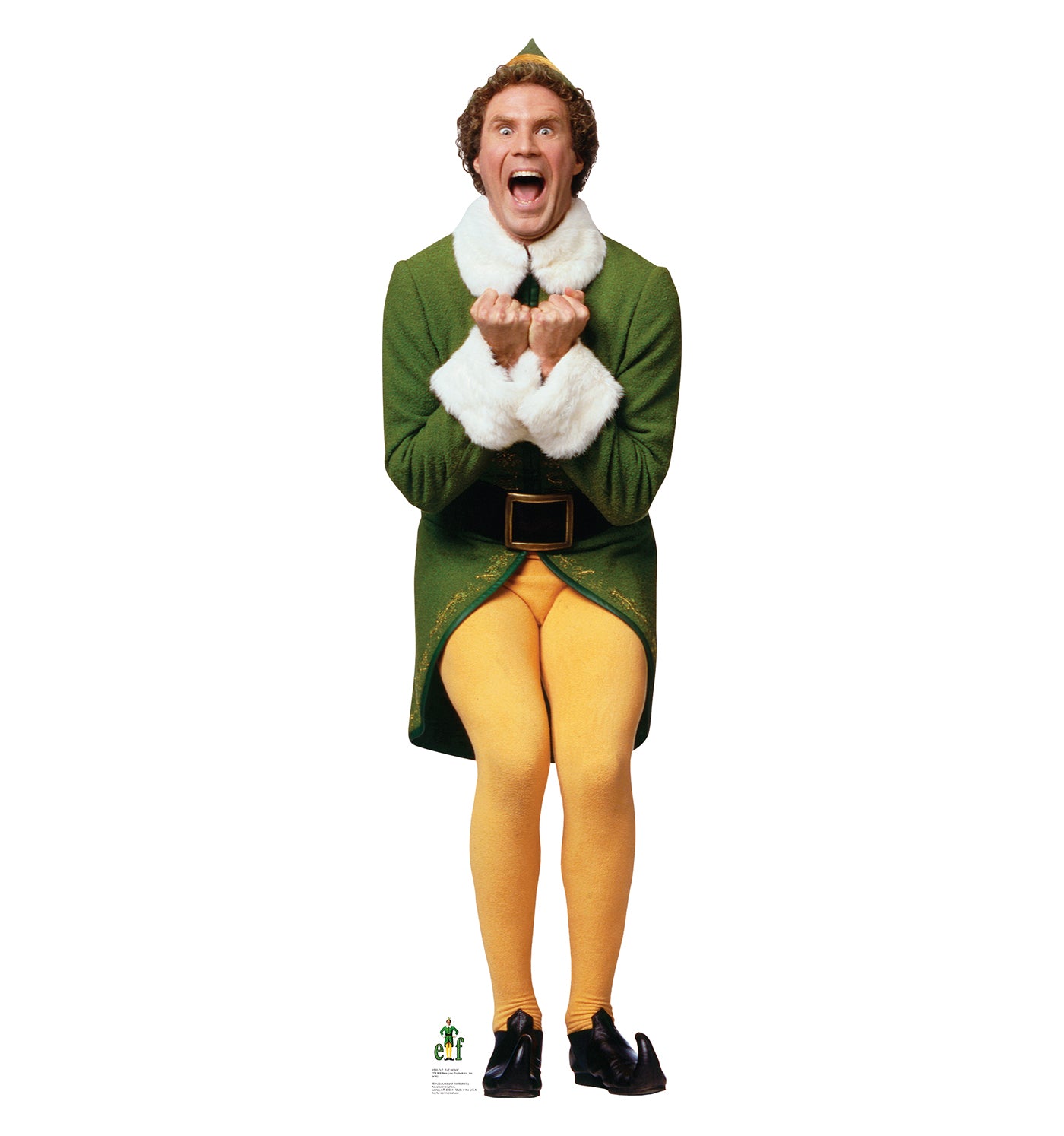 Life-size Excited Buddy Elf Cardboard Cutout Will Ferrell - All Cutouts