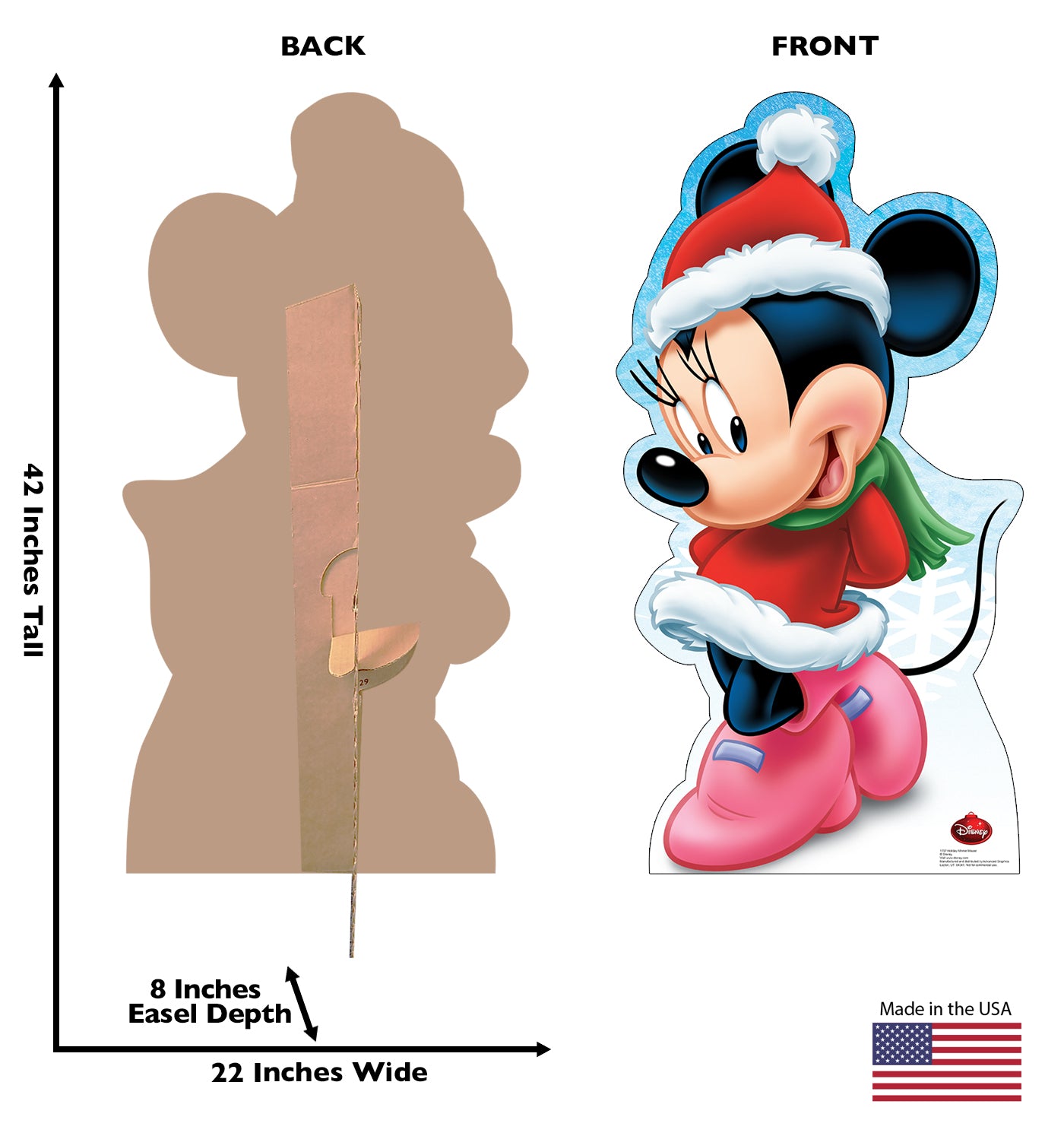Life-size Holiday Minnie Mouse Limited Time Cardboard Cutout - All Cutouts