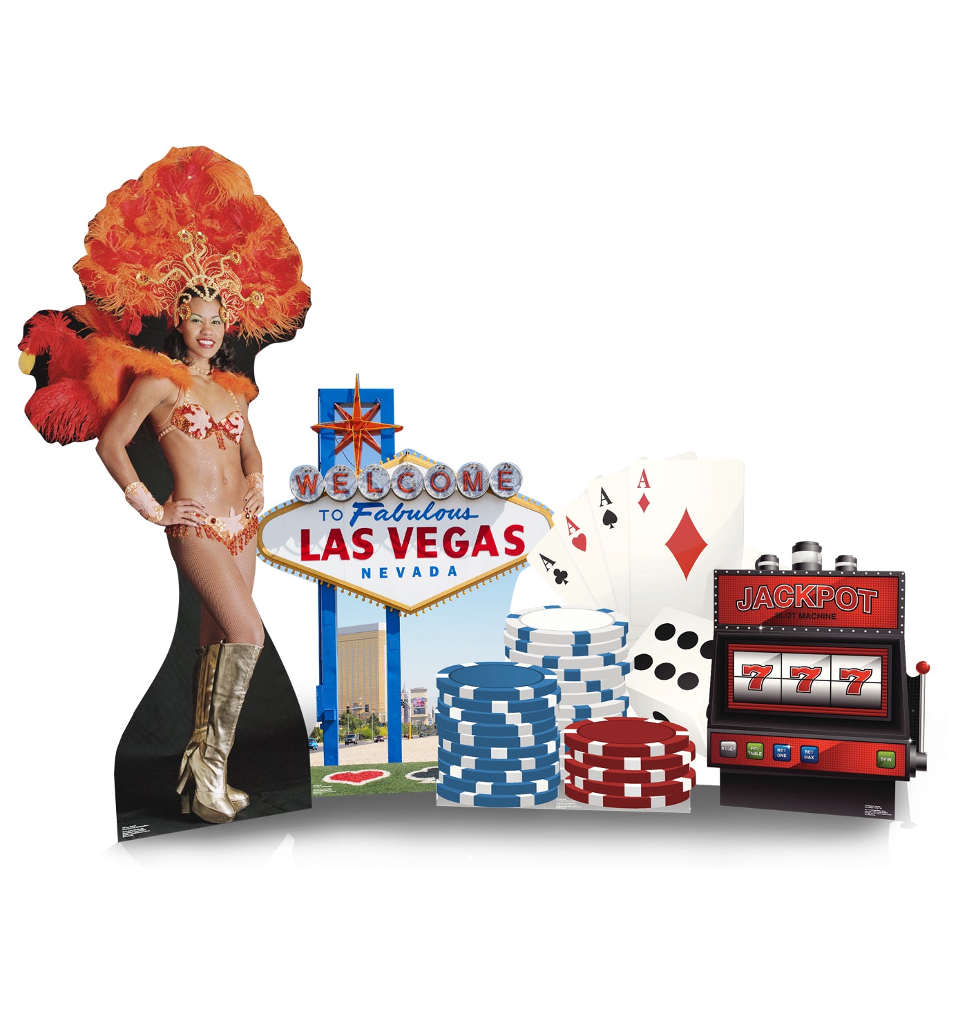 Vegas-Themed Party Set Life-Size Cardboard Cutout - All Cutouts