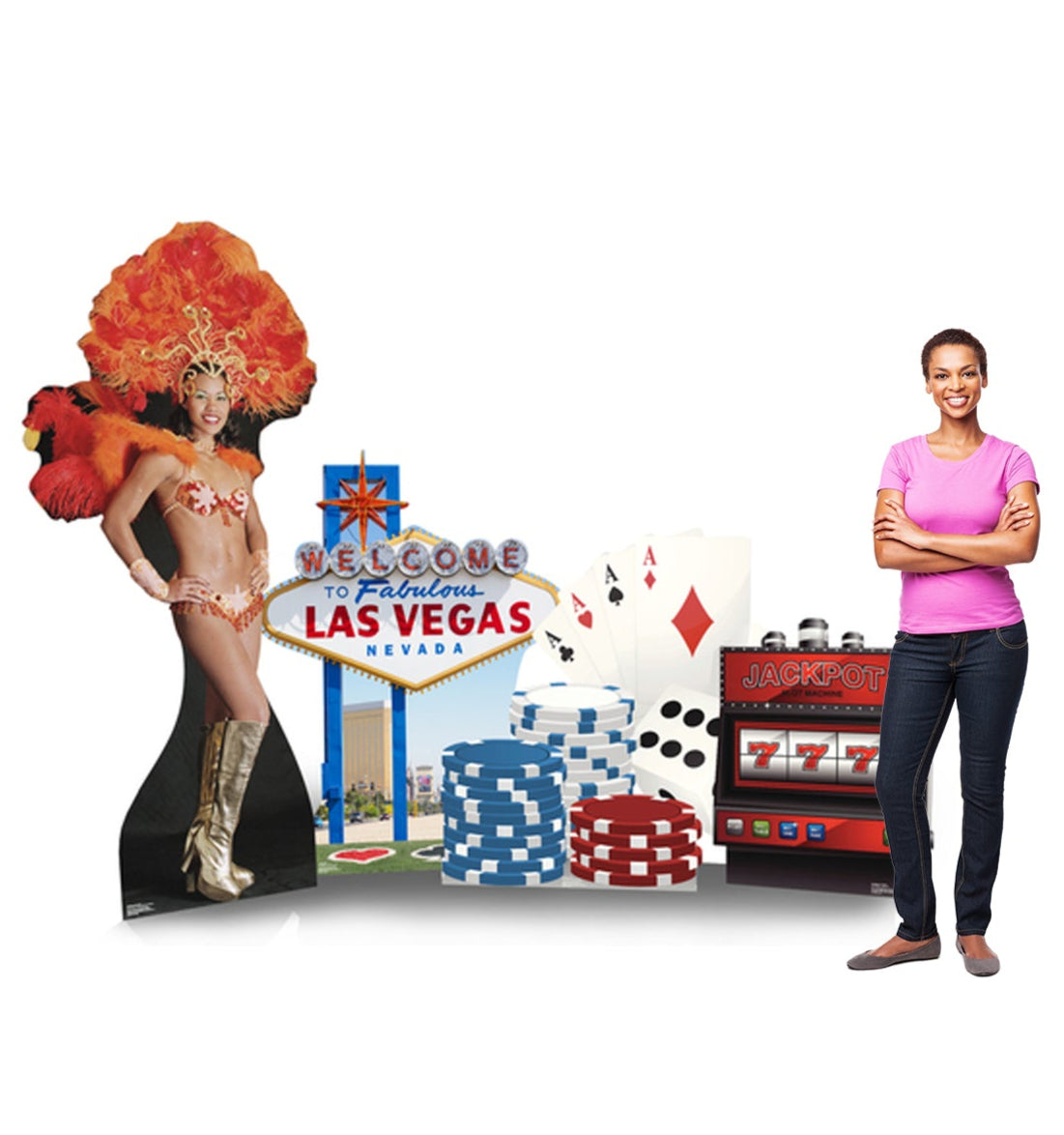 Vegas-Themed Party Set Life-Size Cardboard Cutout - All Cutouts