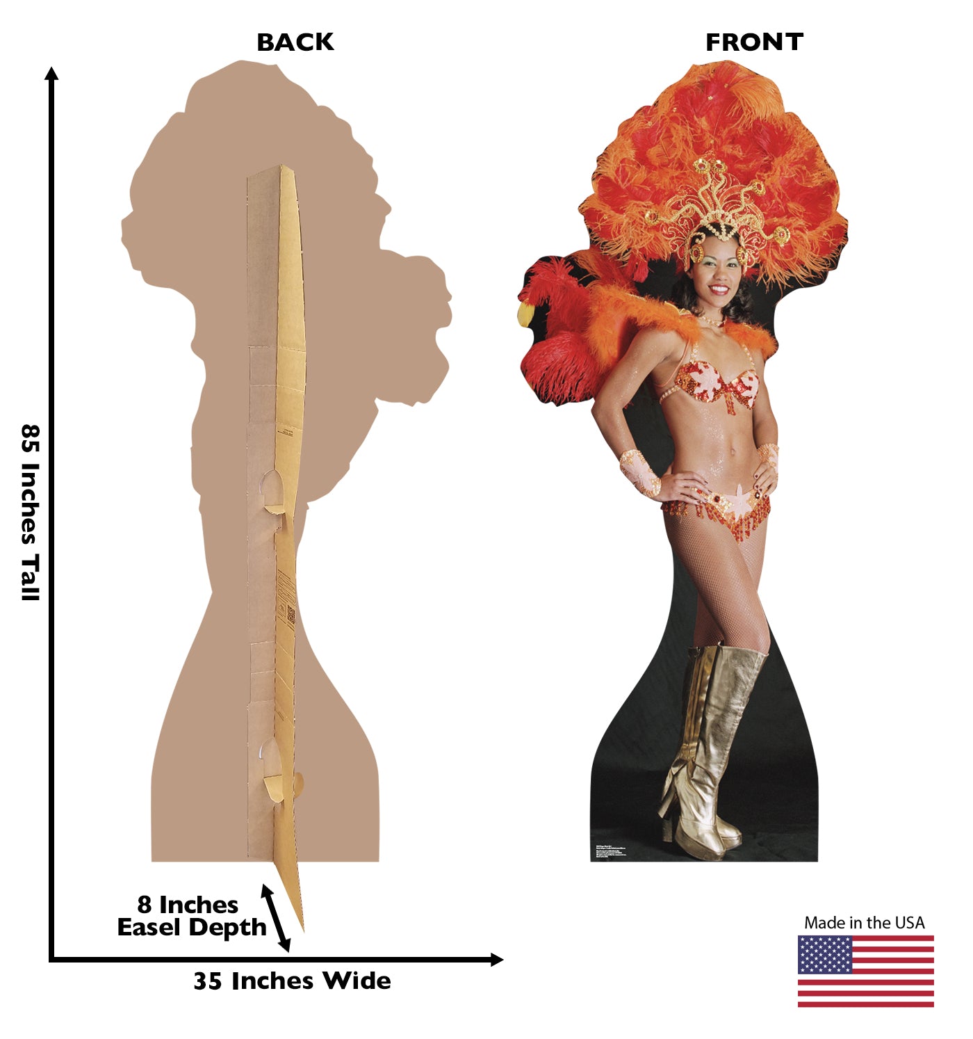 Life-size Vegas Show Girl Cardboard Cutout Standup - All Cutouts