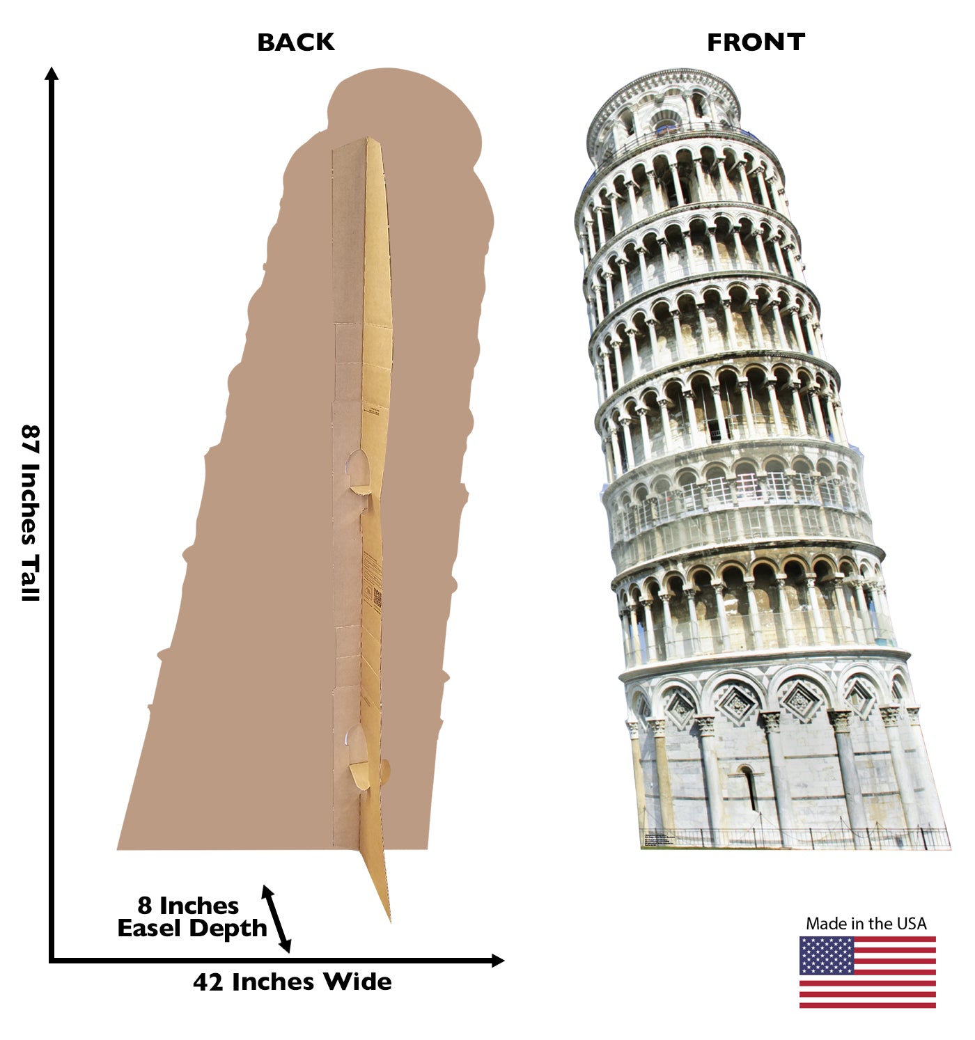 Life-size Italy Leaning Tower of Pisa Cardboard Cutout - All Cutouts