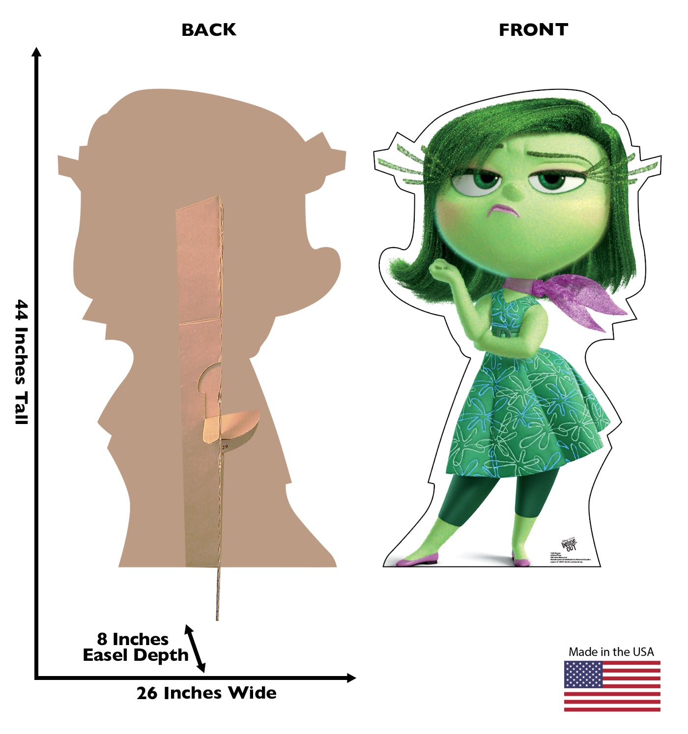 Life-size Disgust Inside Out Cardboard Cutout - All Cutouts