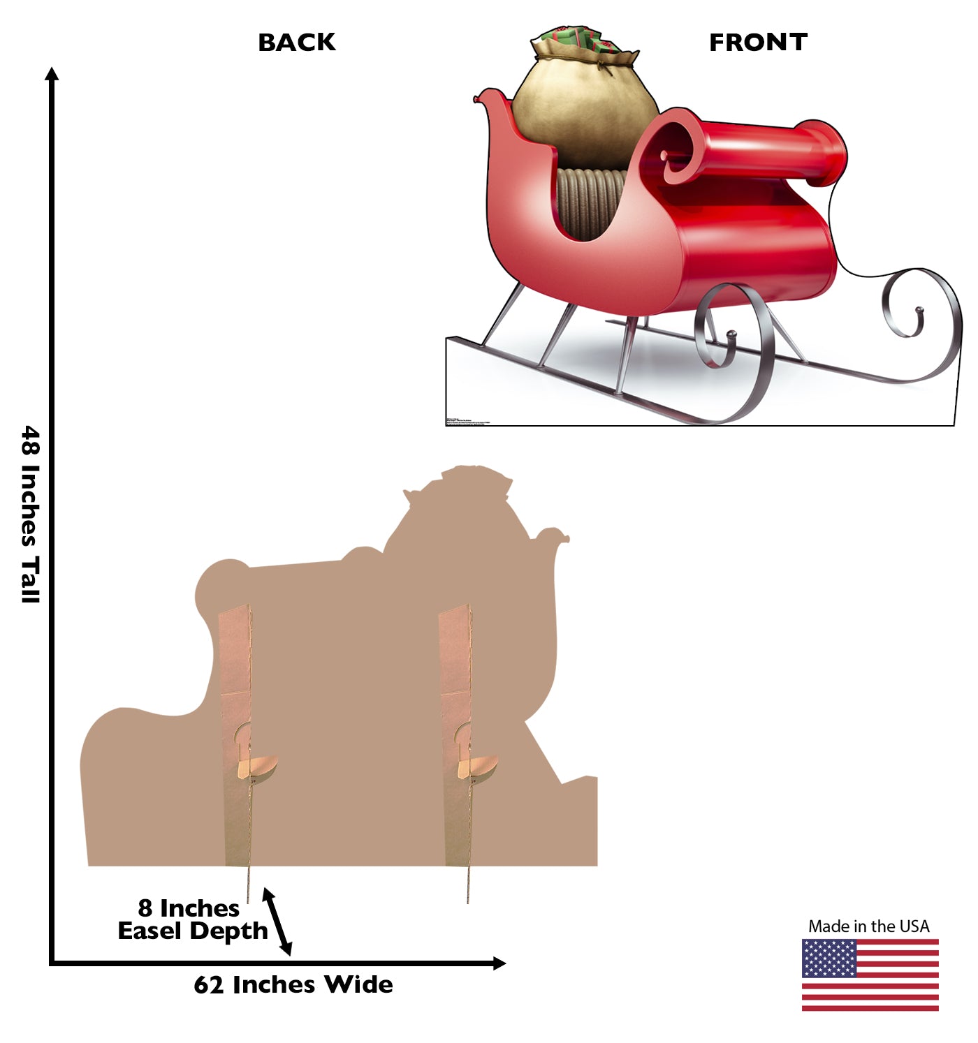 Life-size Santa's Sleigh Cardboard Standup - All Cutouts
