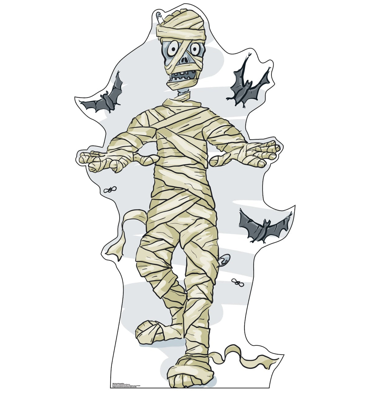 Life-size Cartoon Mummy and Bats Cardboard Cutout - All Cutouts
