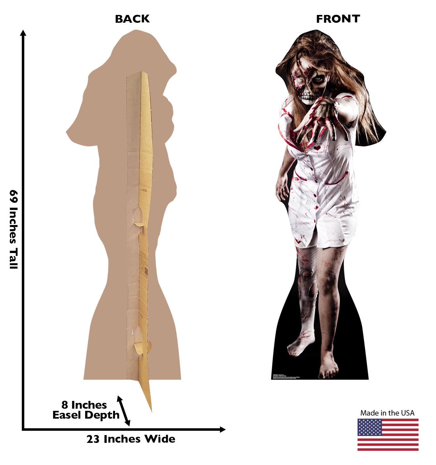 Life-size Skeleton Zombie Nurse Cardboard Cutout - All Cutouts