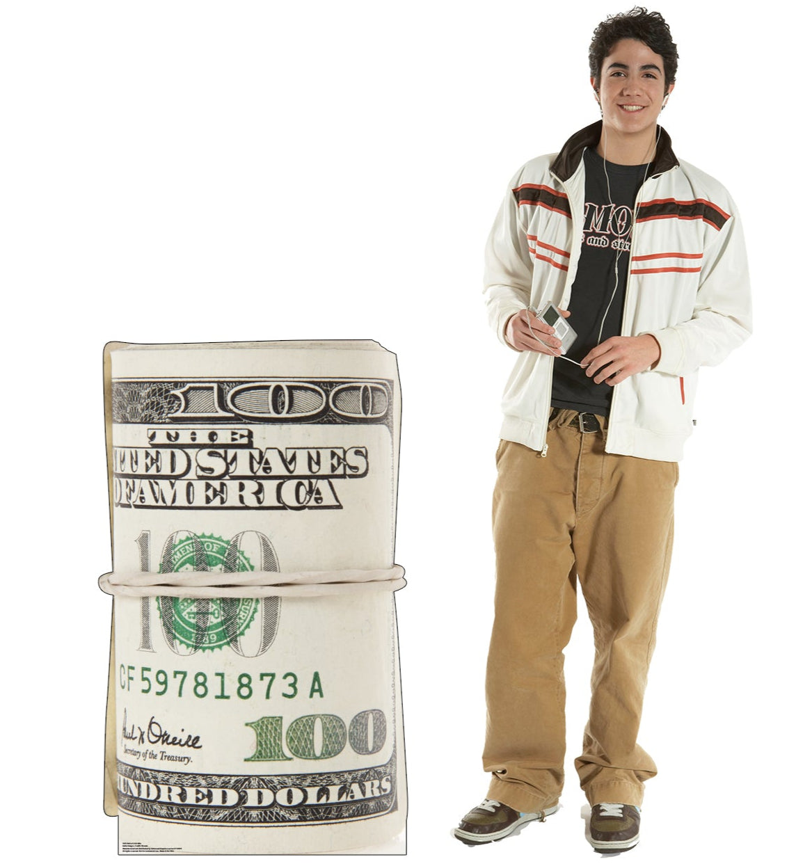 Life-size Roll of 100 Dollar Bills Cardboard Standup - All Cutouts