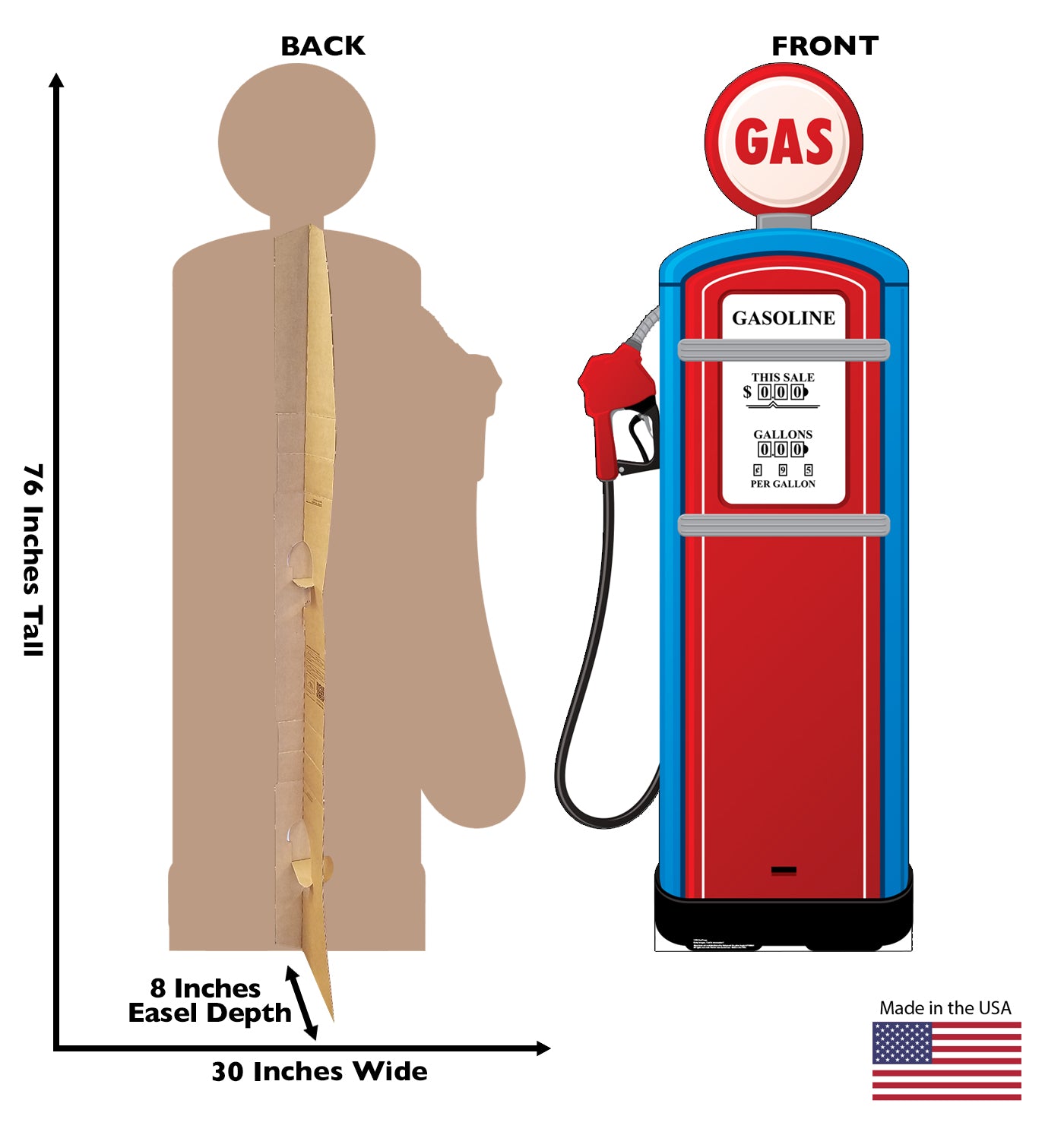 Life-size Gas Pump Cardboard Standup - All Cutouts