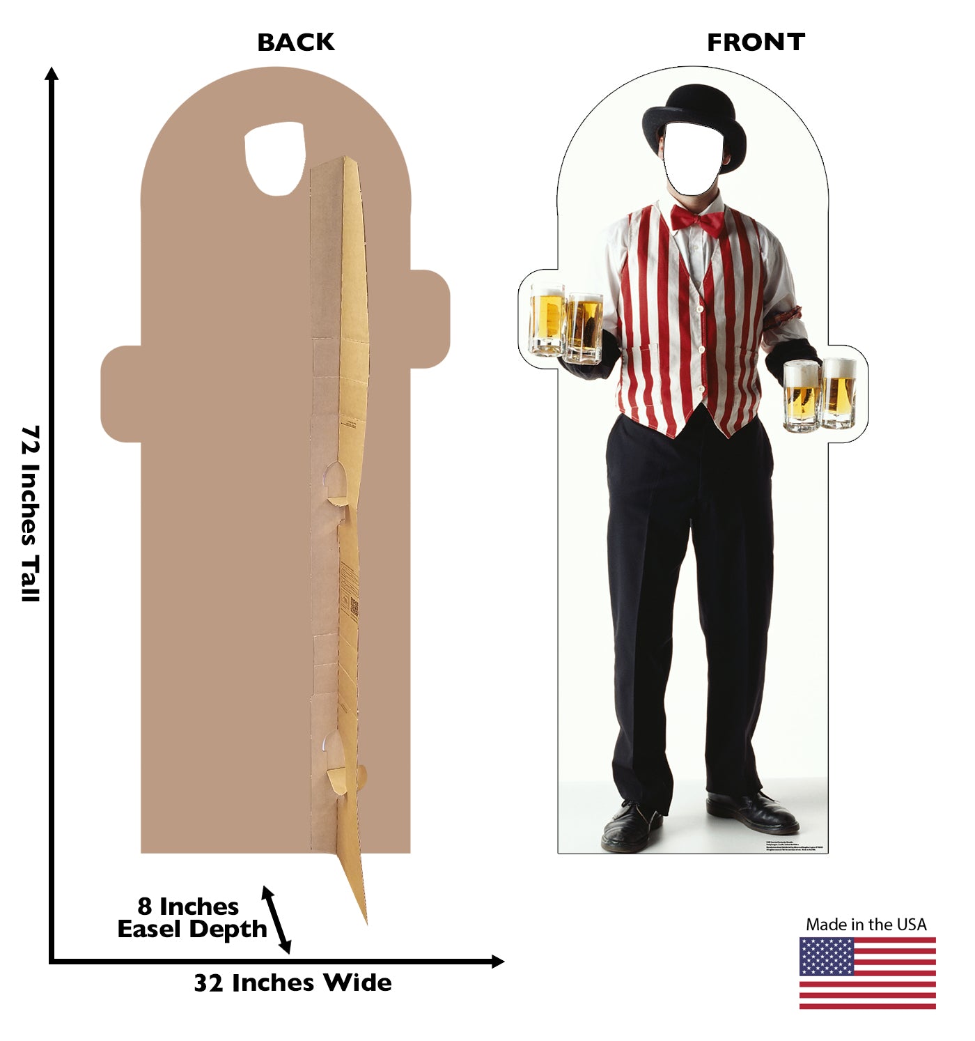 Life-size Carnival Bartender Stand-in Cardboard Standup - All Cutouts