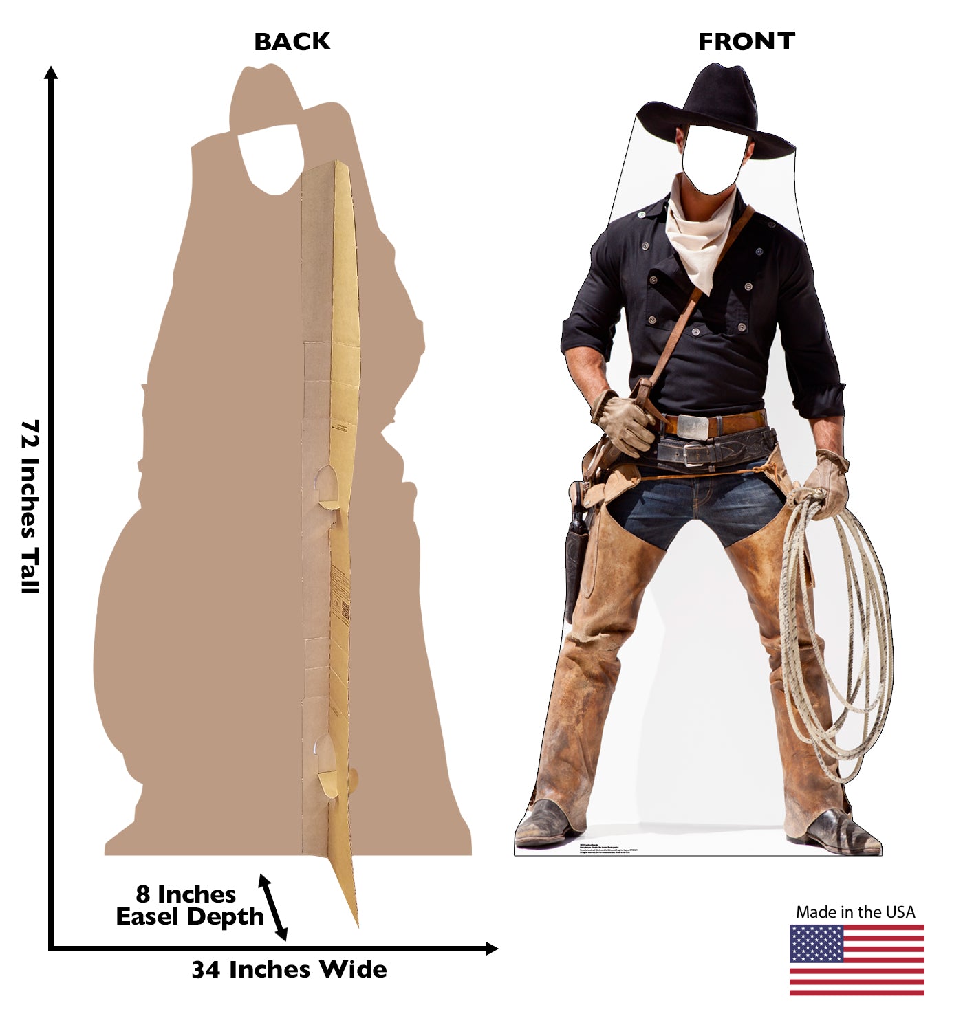 Life-size Cowboy Stand-in Cardboard Cutout - All Cutouts