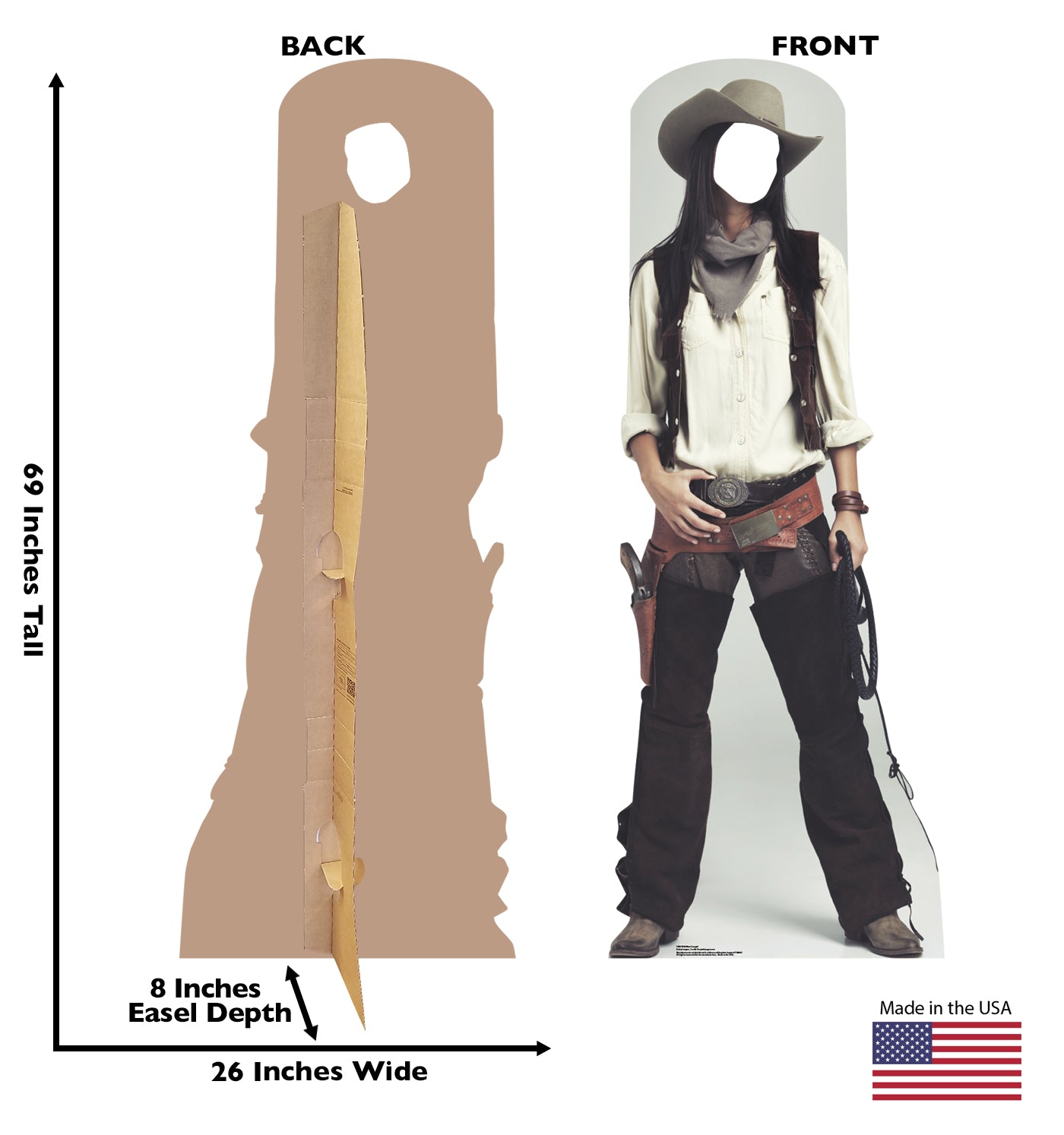 Life-size Wild West Cowgirl Stand-in Cardboard Cutout - All Cutouts