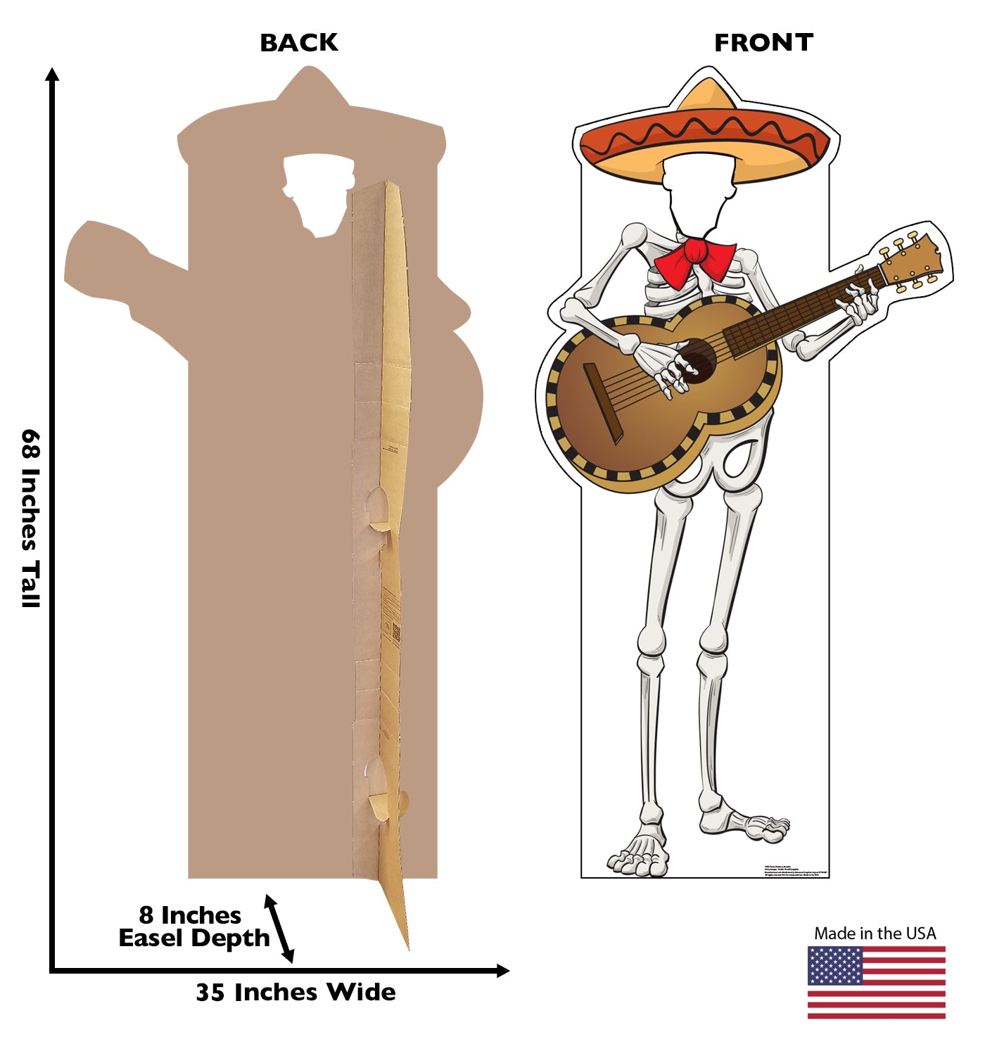 Life-size Fiesta Skeleton Stand-in Cardboard Cutout - All Cutouts