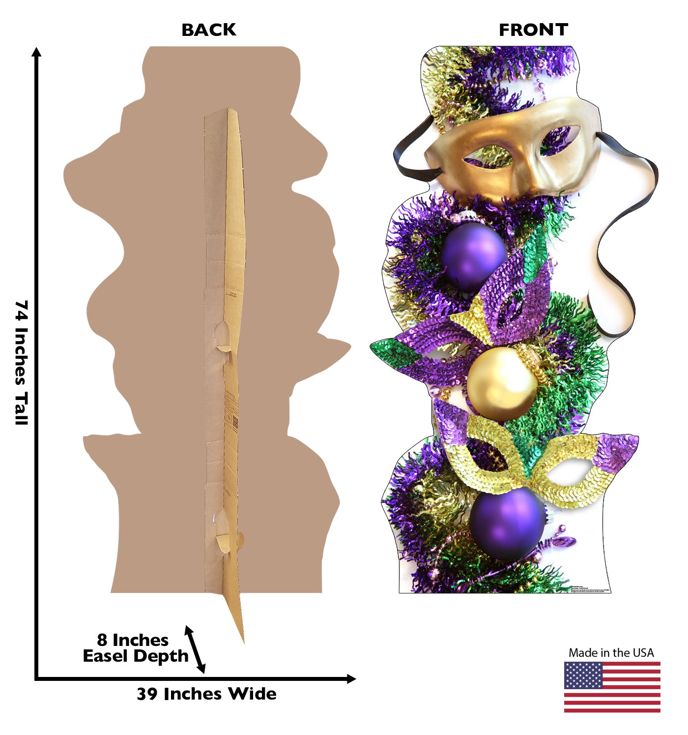 Life-size Mardi Gras Party Masks Cardboard Cutout - All Cutouts