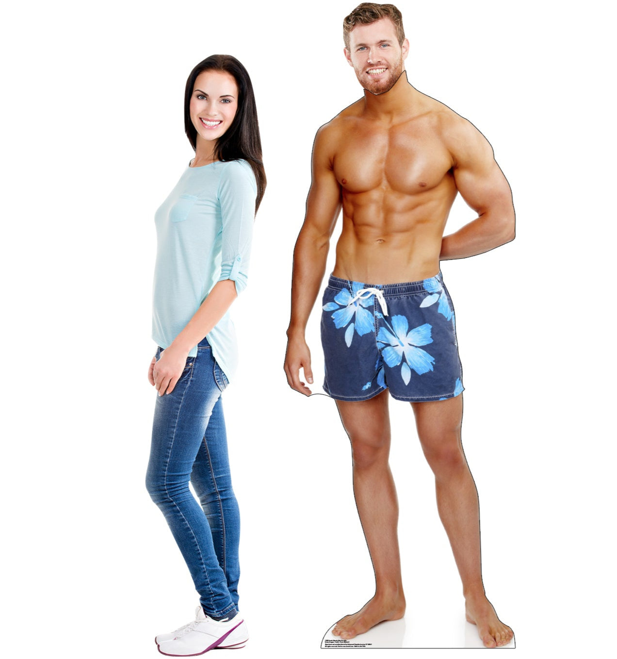 Life-size Beach Muscle Man Cardboard Stand-in - All Cutouts