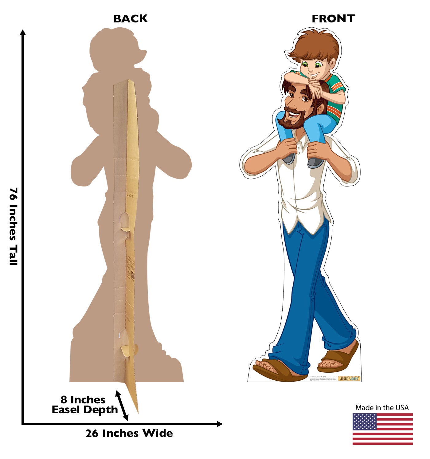 Life-size Jesus in Jeans with Child Cardboard Cutout - All Cutouts