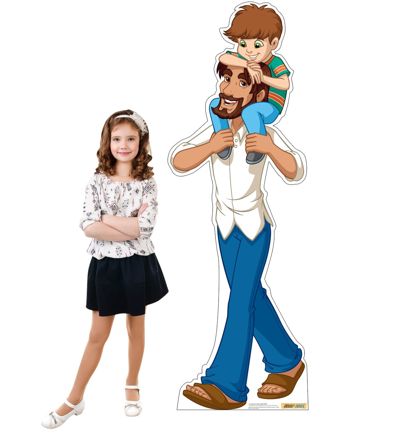 Life-size Jesus in Jeans with Child Cardboard Cutout - All Cutouts