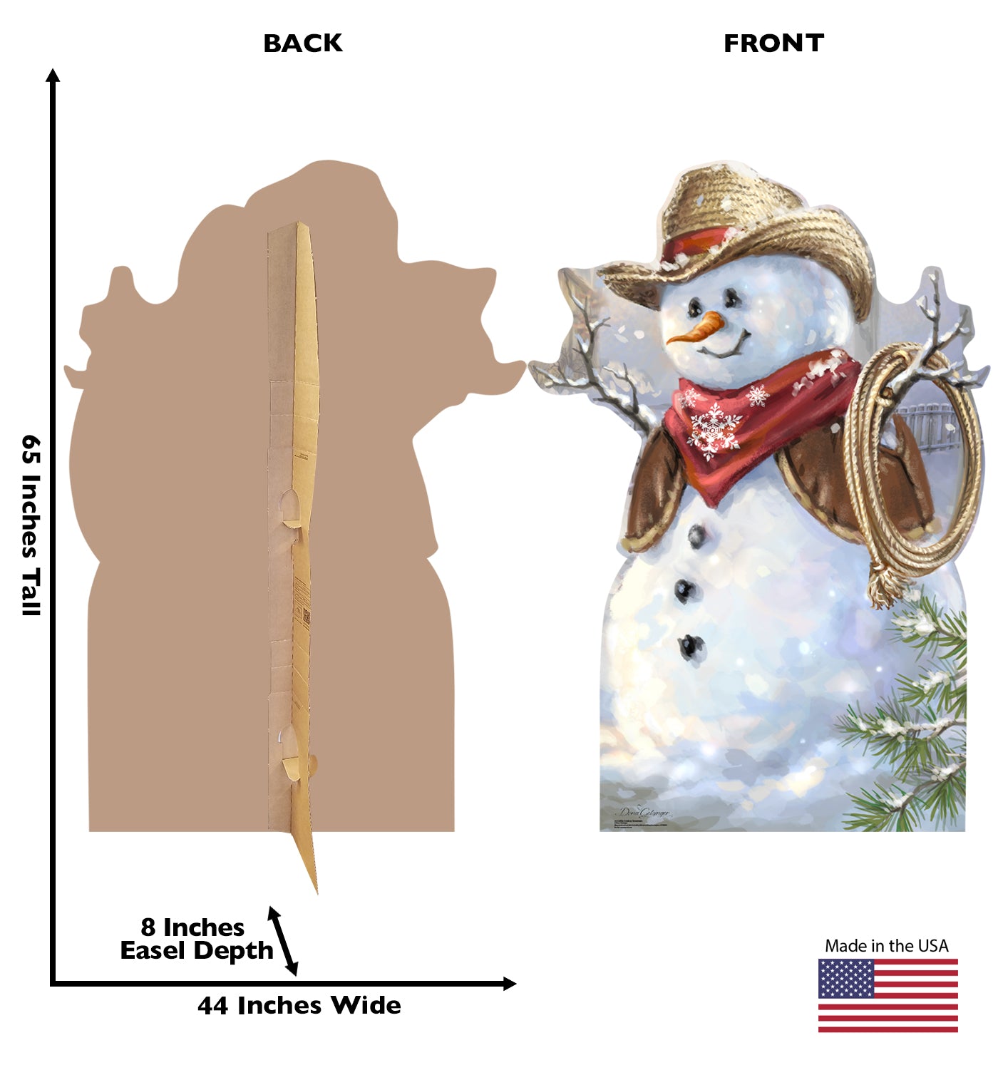 Life-size Cowboy Snowman Dona Gelsinger Cardboard Cutout - All Cutouts