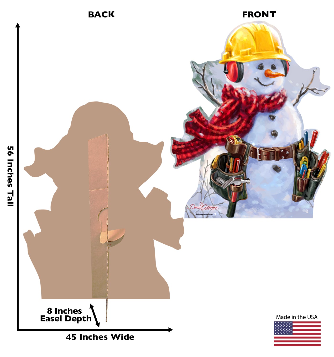 Life-size Snowman Construction Worker Dona Gelsinger Cardboard Cutout - All Cutouts