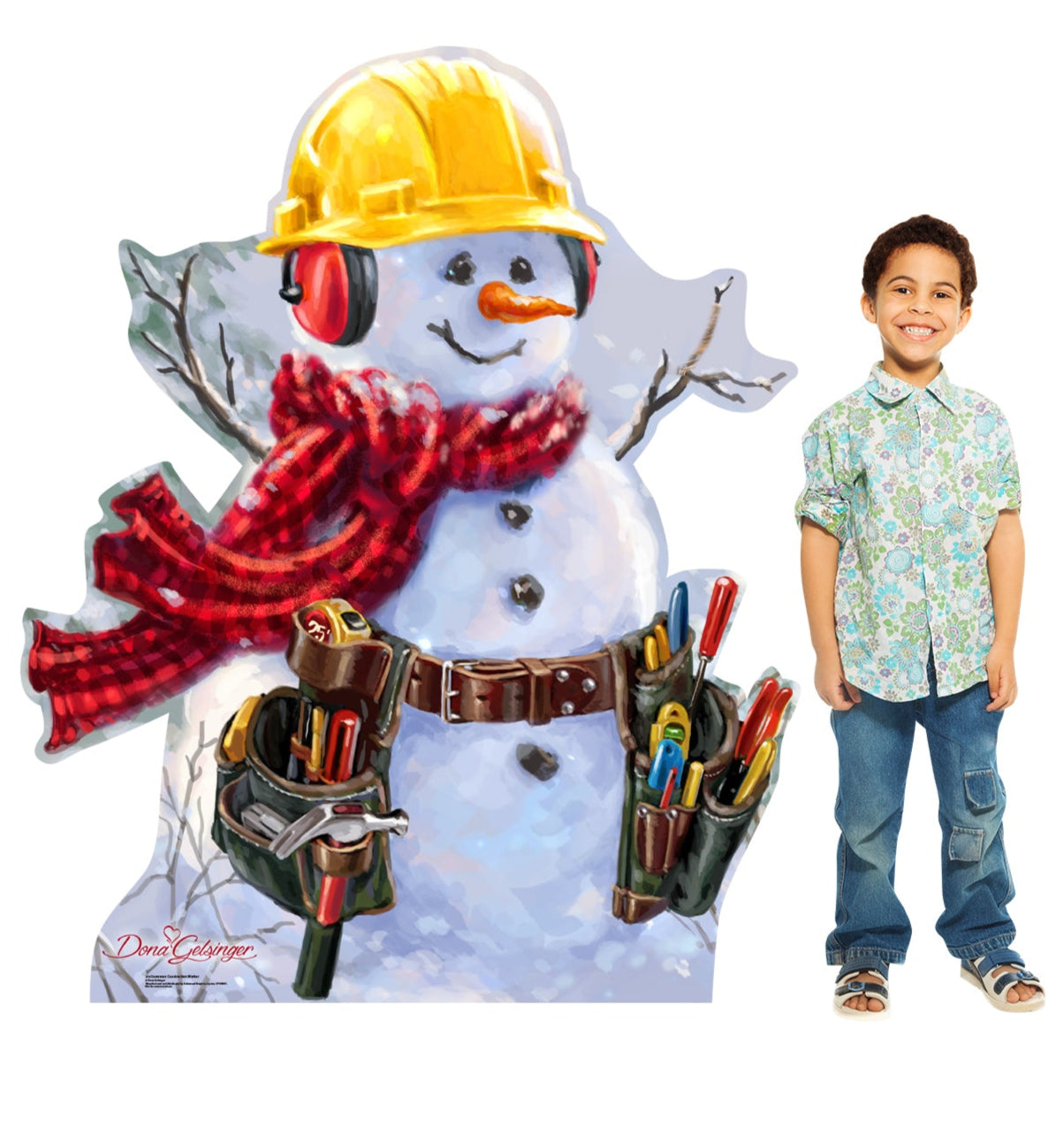 Life-size Snowman Construction Worker Dona Gelsinger Cardboard Cutout - All Cutouts