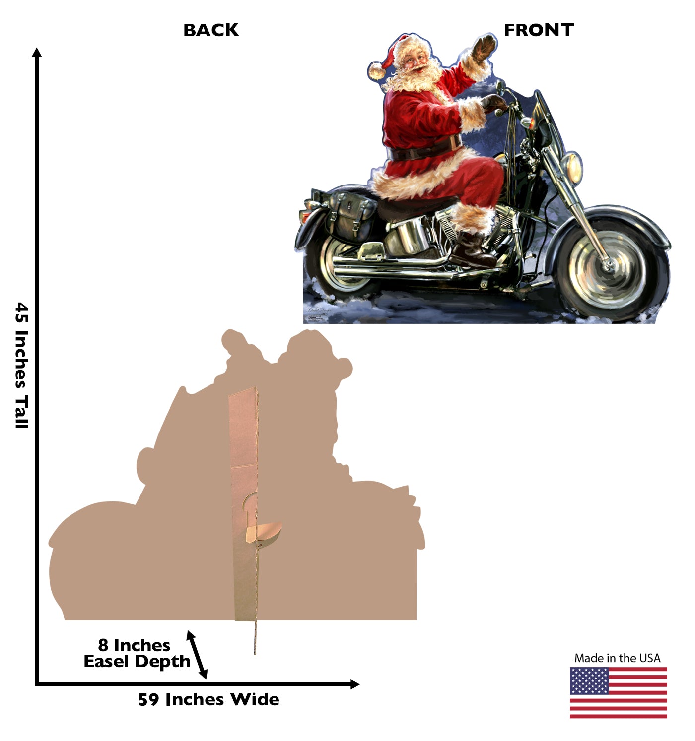 Life-size Santa Motorcycle Dona Gelsinger Cardboard Cutout - All Cutouts