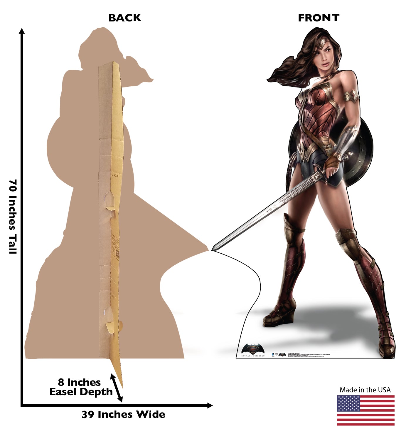 Life-size Wonder Woman Batman v Superman Cardboard Standup - All Cutouts