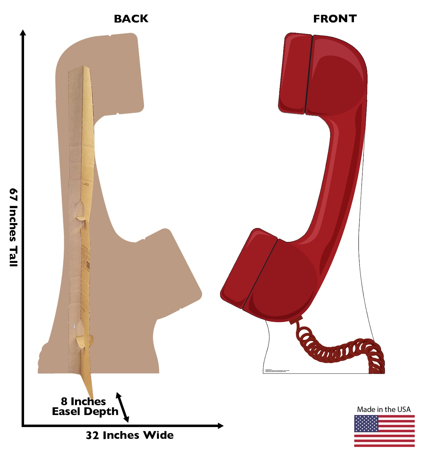 Life-size Giant Red Phone Cardboard Cutout - All Cutouts