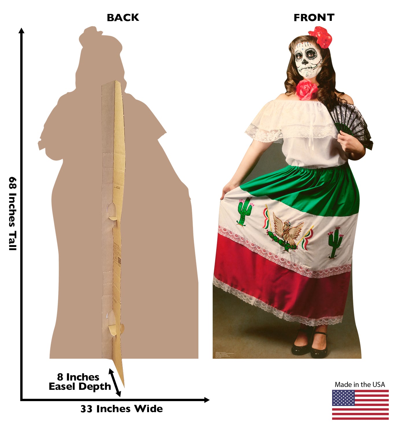 Life-size Day of the Dead Woman Cardboard Cutout - All Cutouts