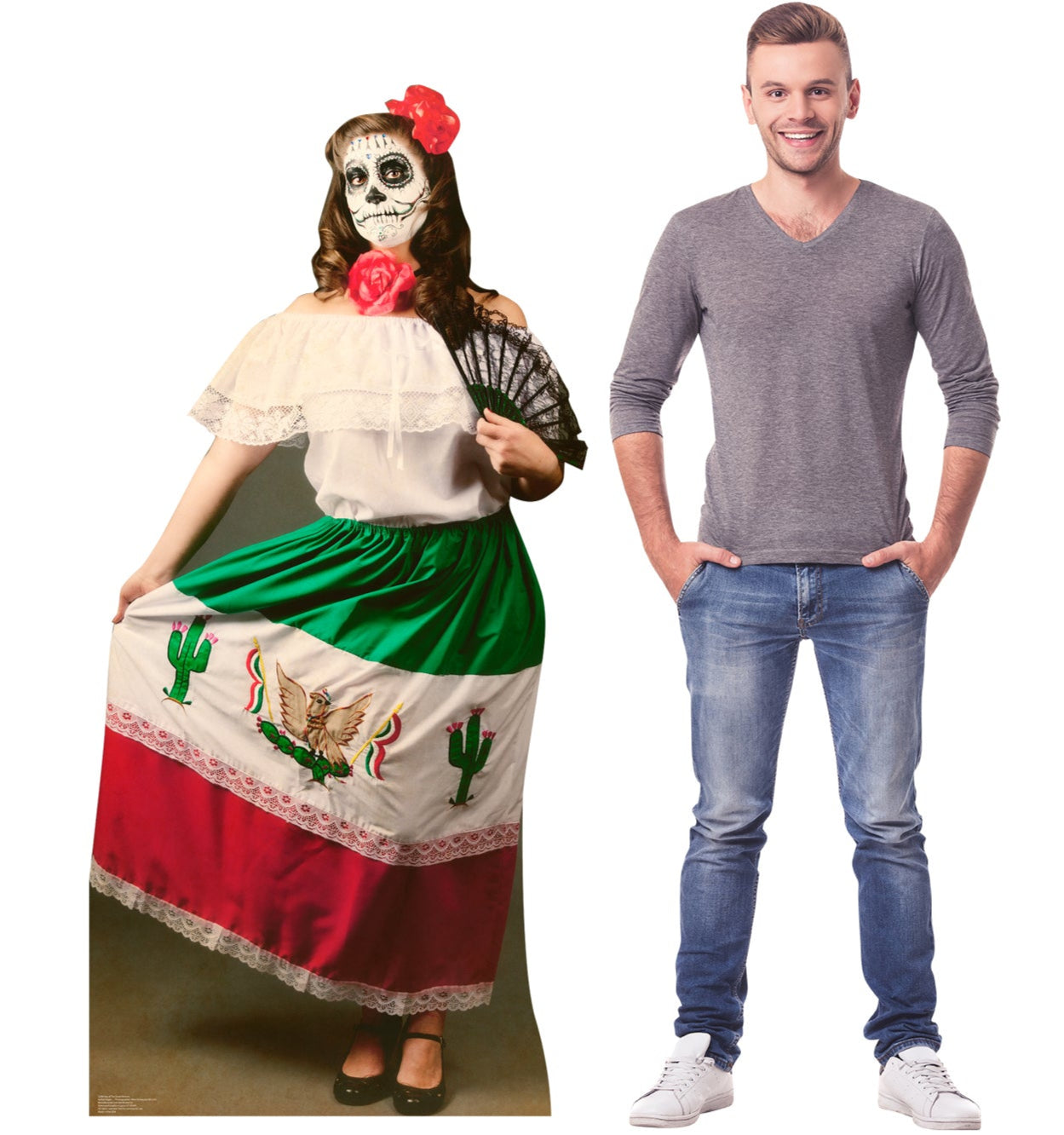 Life-size Day of the Dead Woman Cardboard Cutout - All Cutouts