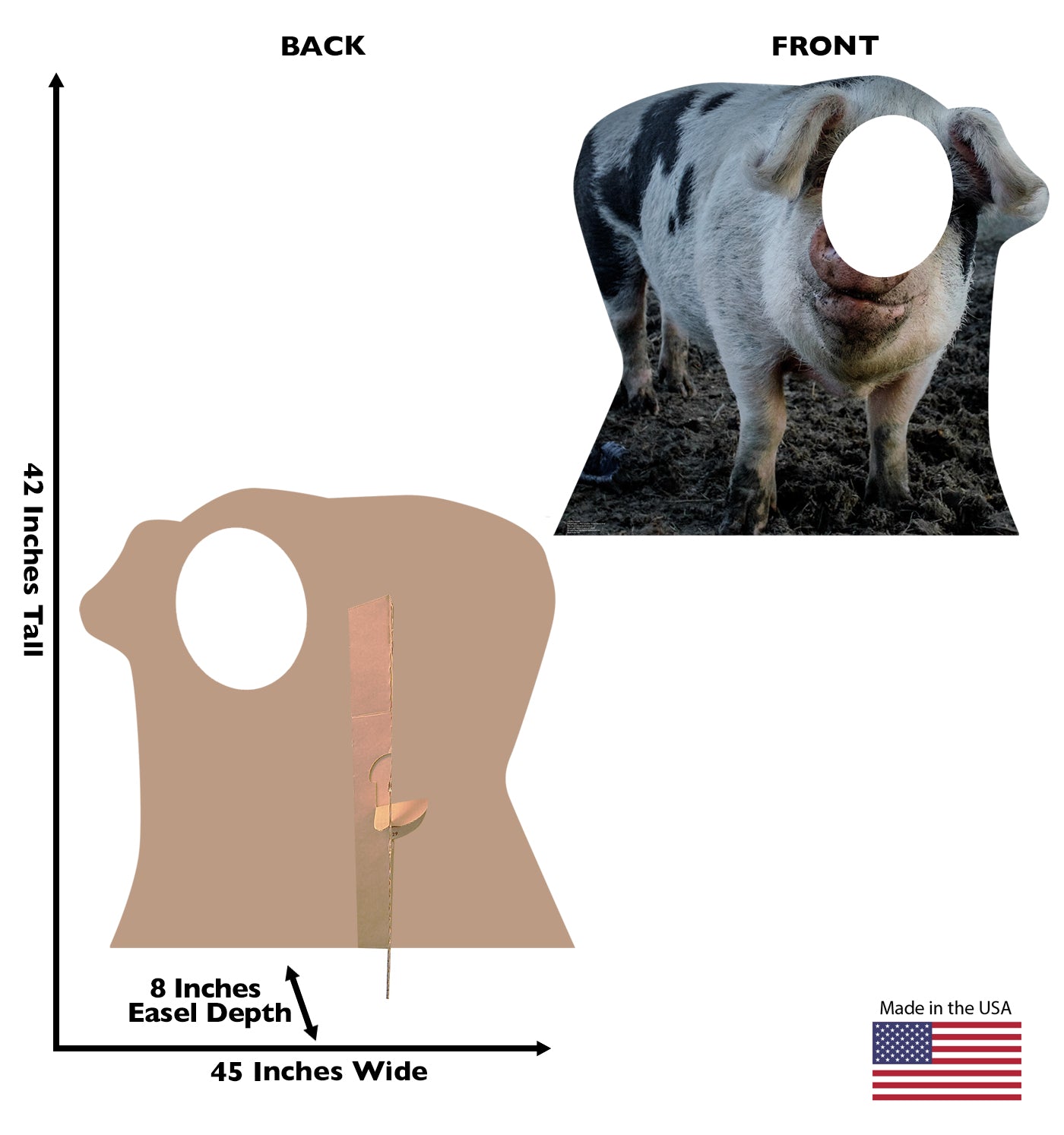 Life-size Pig Stand-In Cardboard Standup - All Cutouts