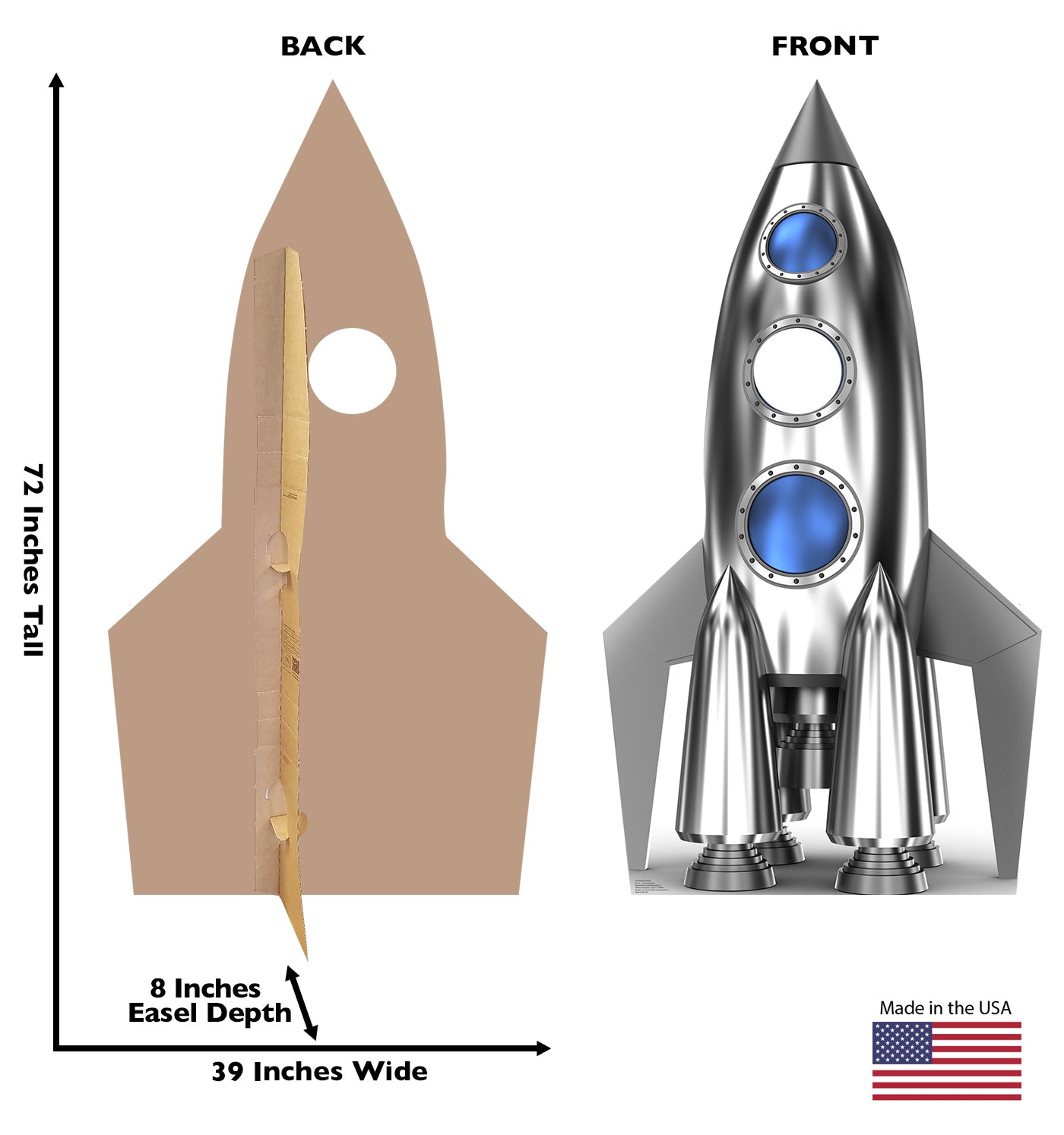 Life-size Space Rocket Stand-In Cardboard Cutout - All Cutouts