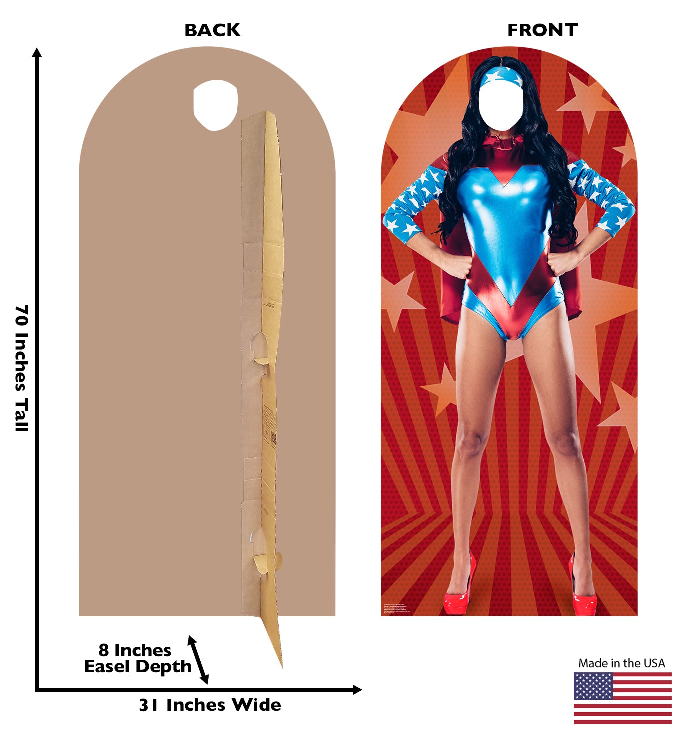 Life-size Woman Superhero Stand-In Cardboard Cutout - All Cutouts