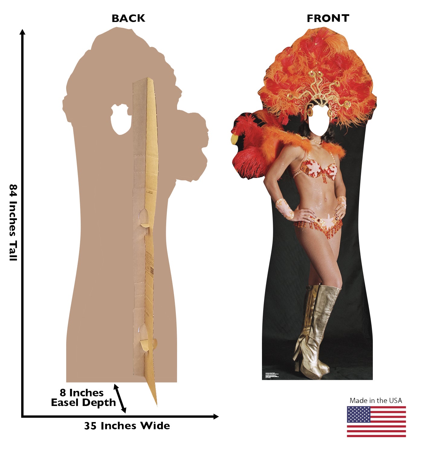 Life-size Vegas Showgirl Stand-In Cardboard Standup - All Cutouts