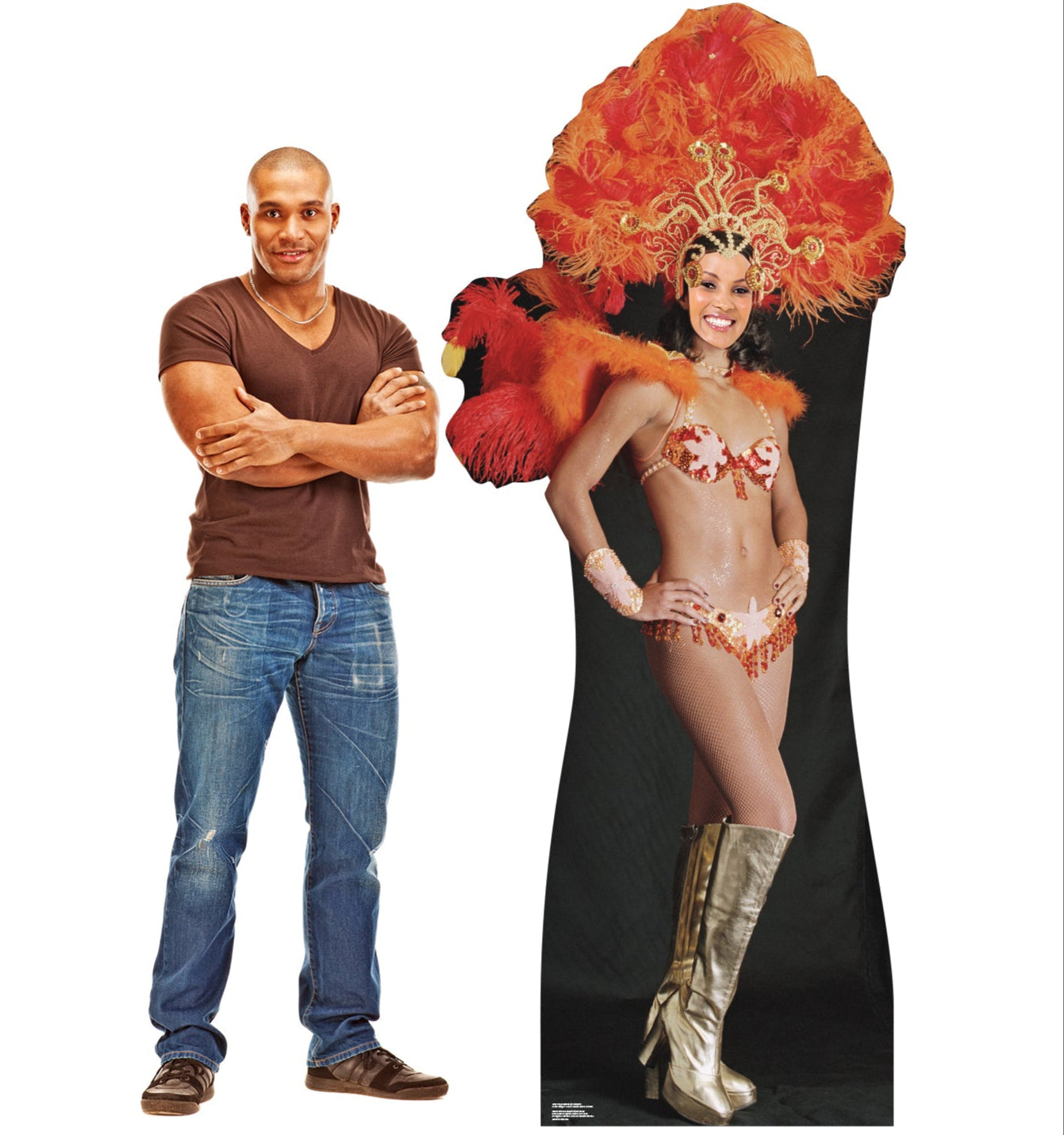 Life-size Vegas Showgirl Stand-In Cardboard Standup - All Cutouts