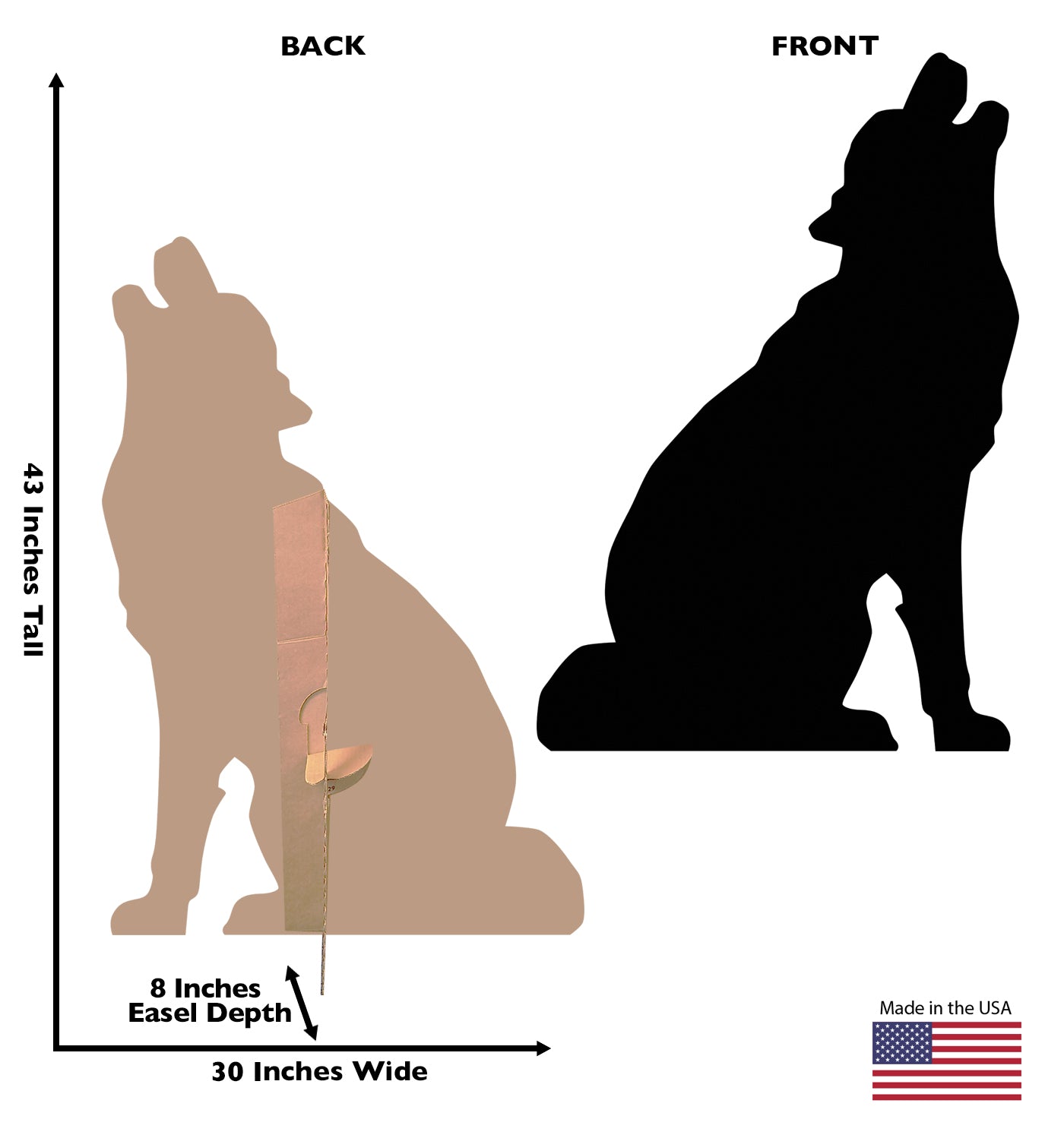 Life-size Howling Wolf Silhouette Cardboard Cutout - All Cutouts