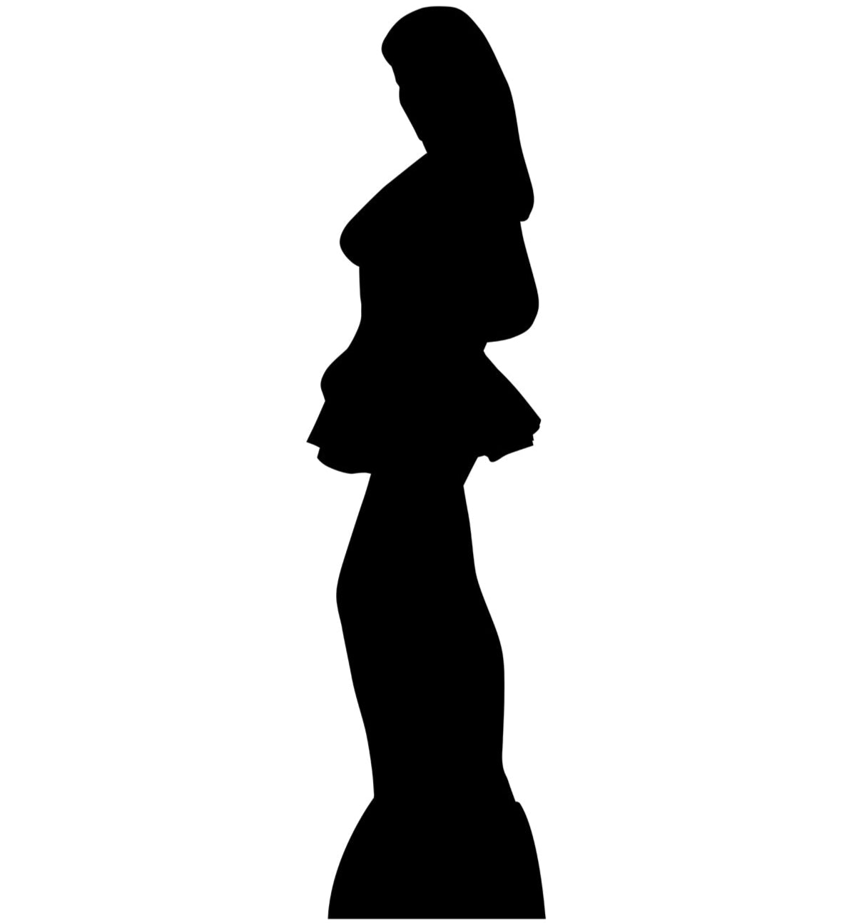 Life-size Woman Side Profile Silhouette Cardboard Cutout - All Cutouts