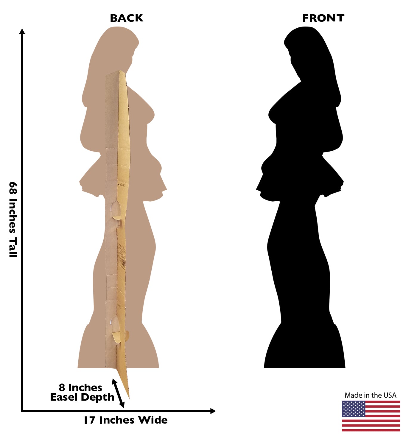 Life-size Woman Side Profile Silhouette Cardboard Cutout - All Cutouts